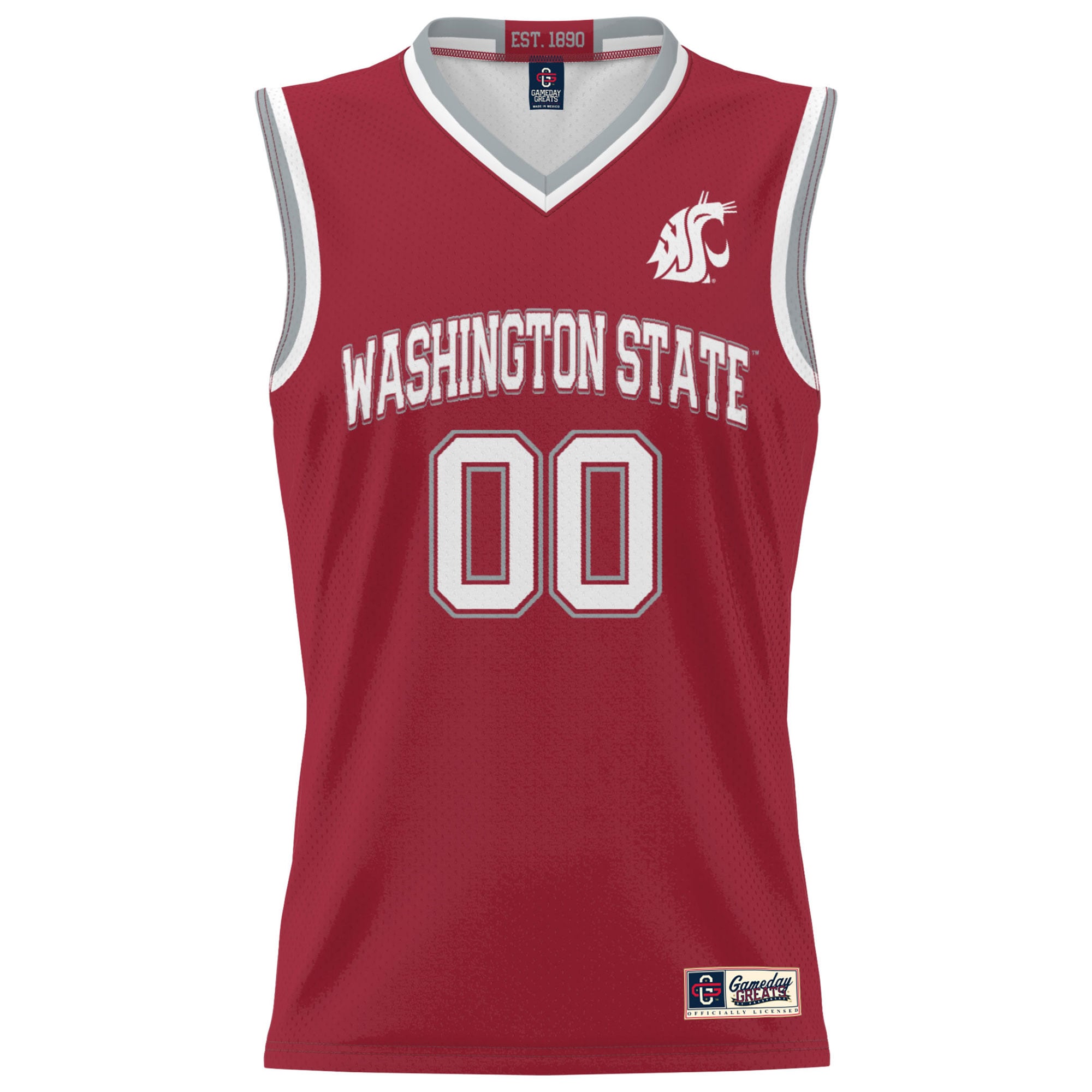 Washington State Cougars Youth Men's Basketball Jersey Crimson - front view