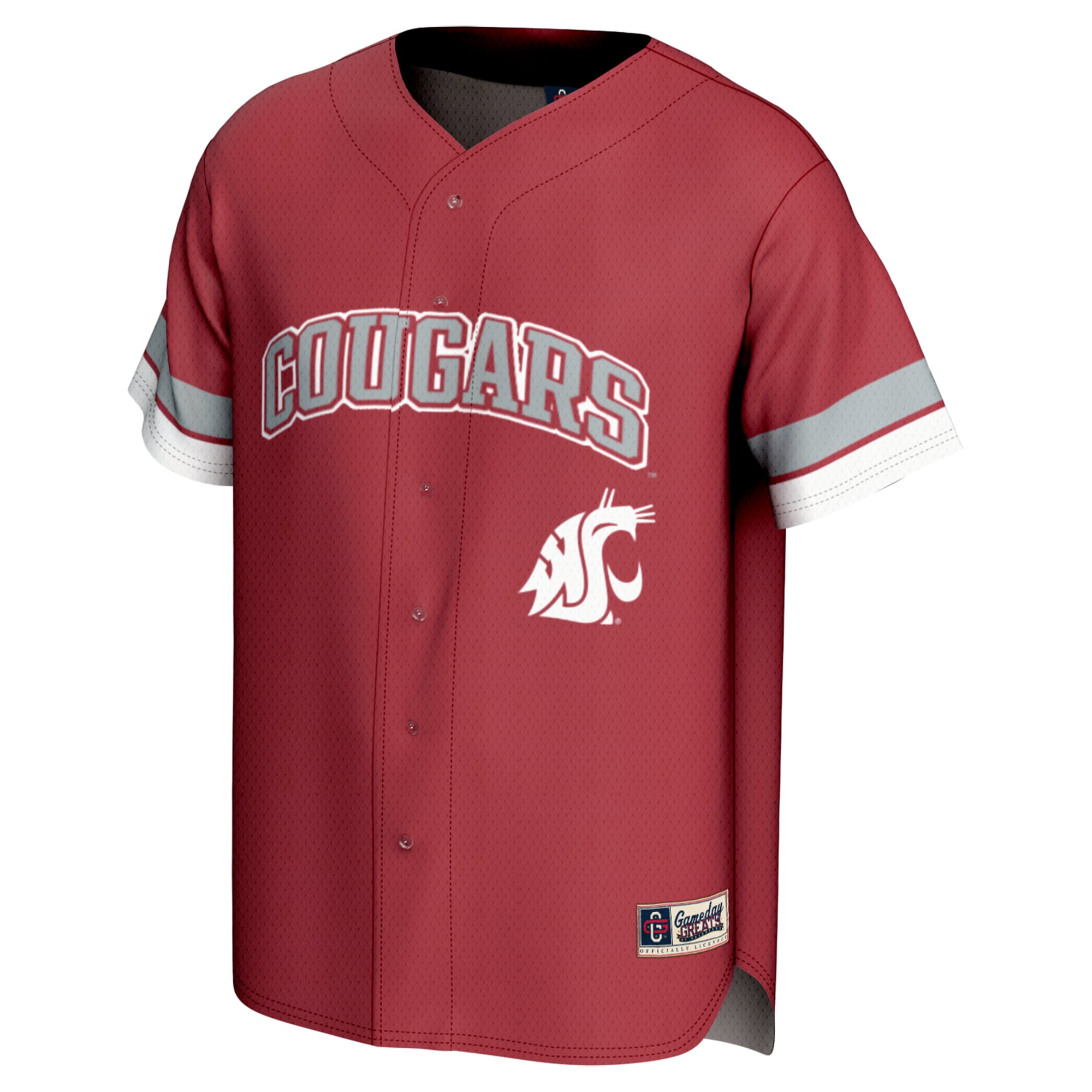 Washington State Cougars Spirit Baseball Jersey Crimson - front view