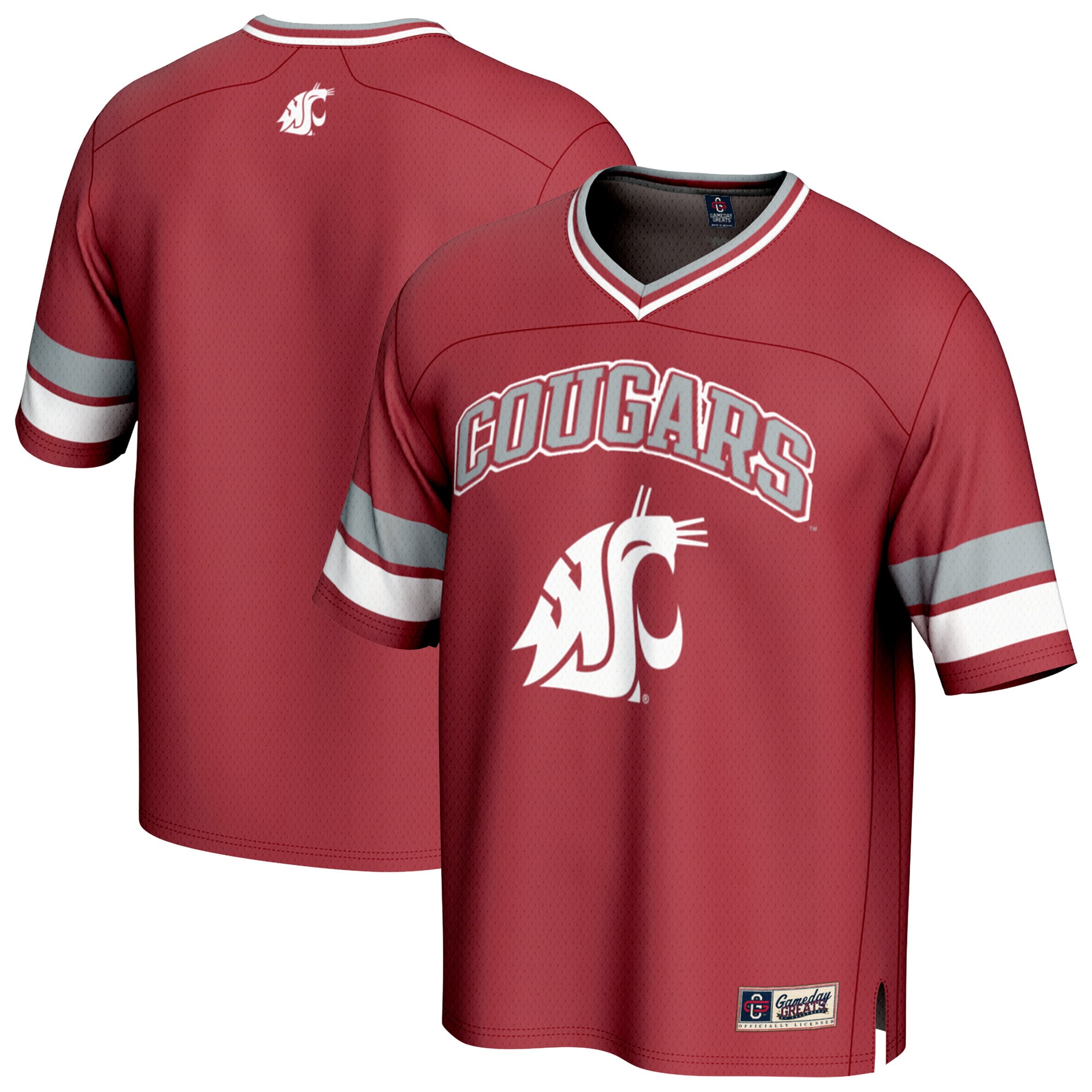 Washington State Cougars Spirit Football Jersey Crimson - front and back view