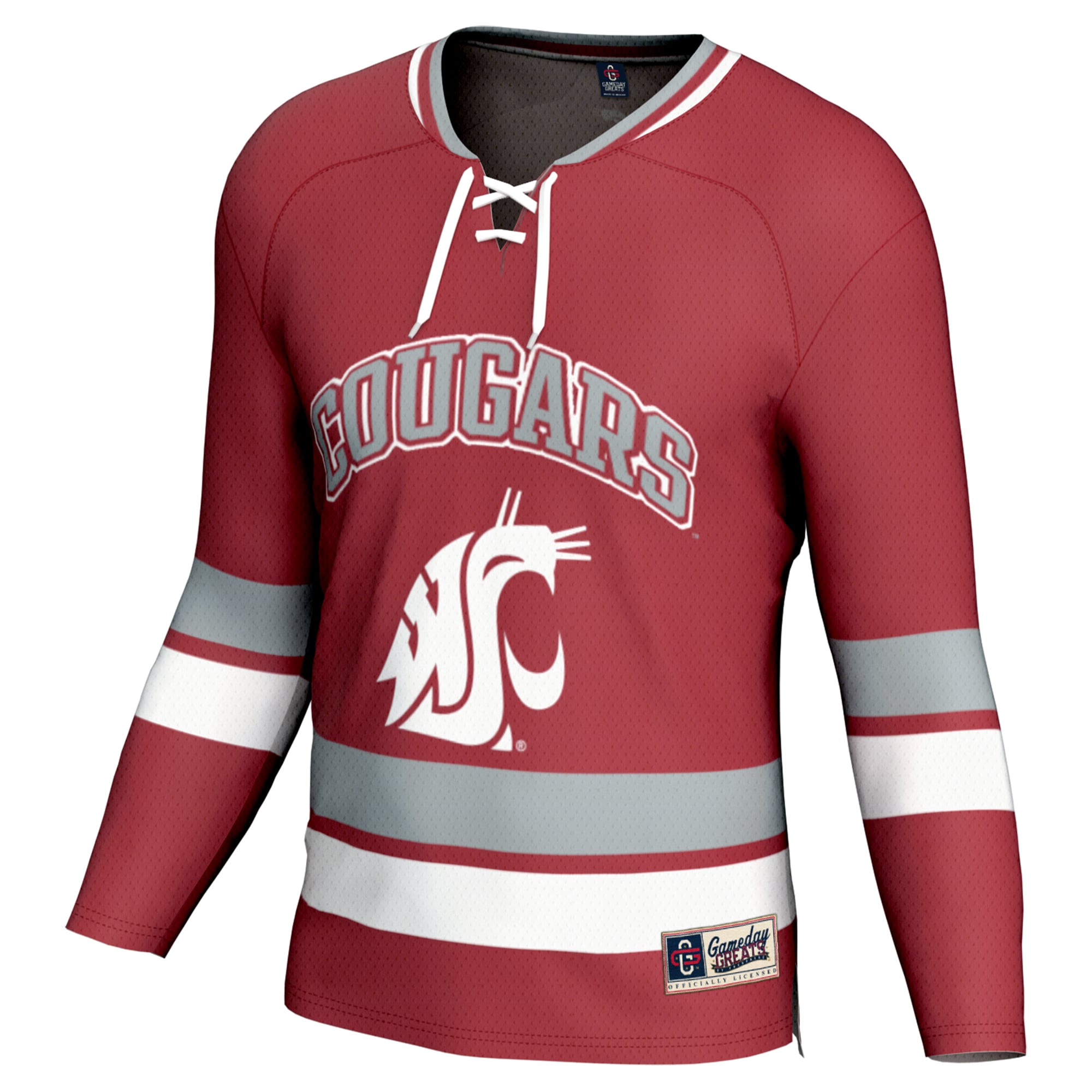 Washington State Cougars Spirit Hockey Jersey Crimson - front view