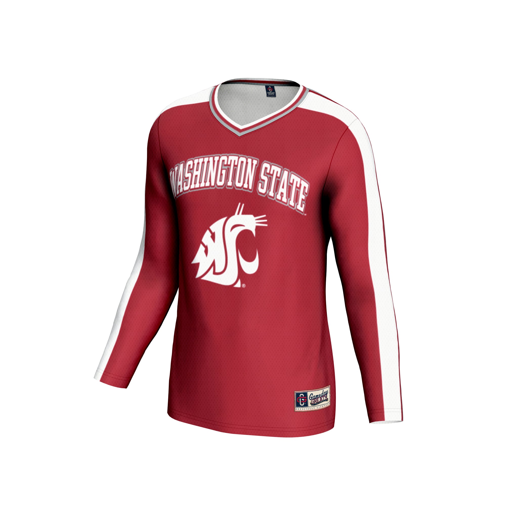 Washington State Cougars Youth #1 Lightweight Volleyball Fashion Jersey Crimson - front view