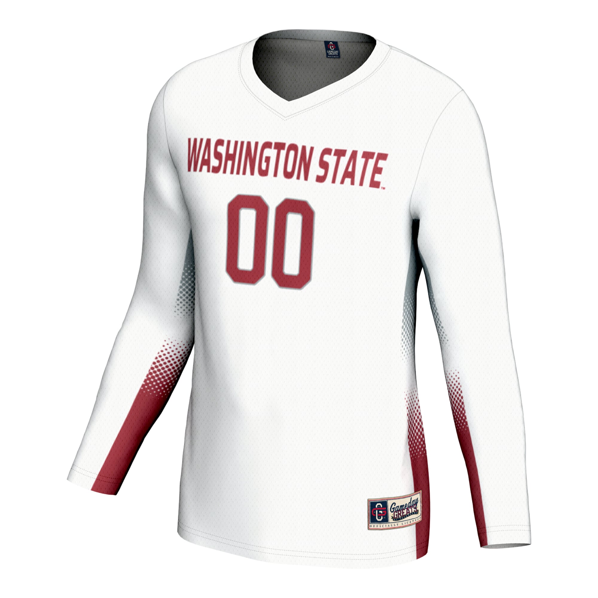 Washington State Cougars Unisex Adult Lightweight Volleyball Jersey White - front view