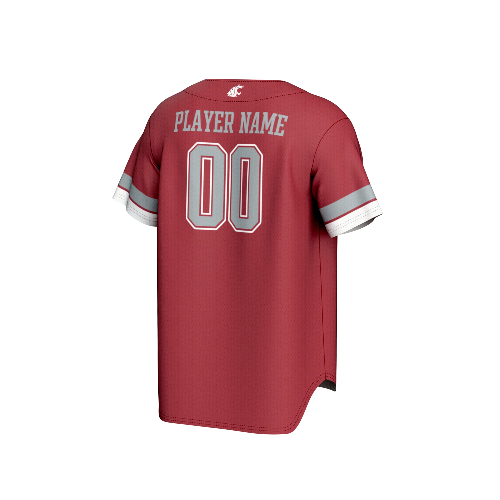 Washington State Cougars Unisex Lightweight Baseball Jersey Crimson - back view