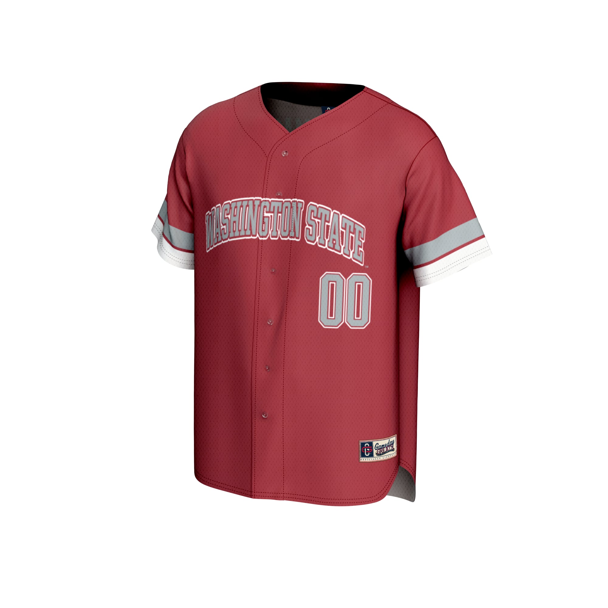 Washington State Cougars Unisex Lightweight Baseball Jersey Crimson - front view