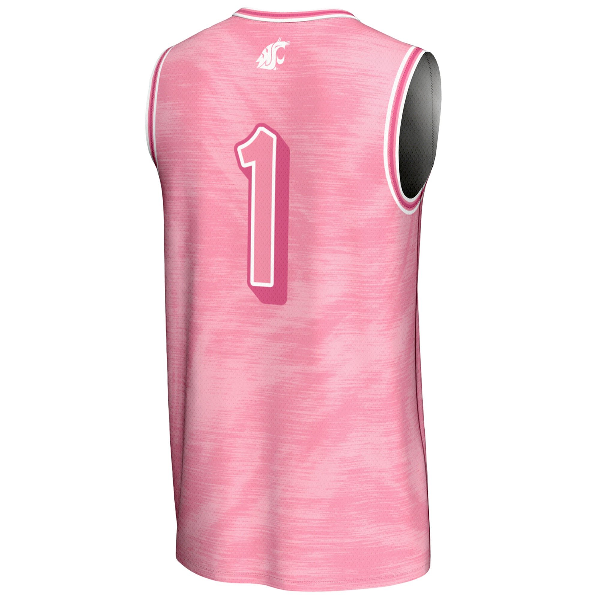 #1 Washington State Cougars Unisex Lightweight Basketball Fashion Jersey Pink - back view