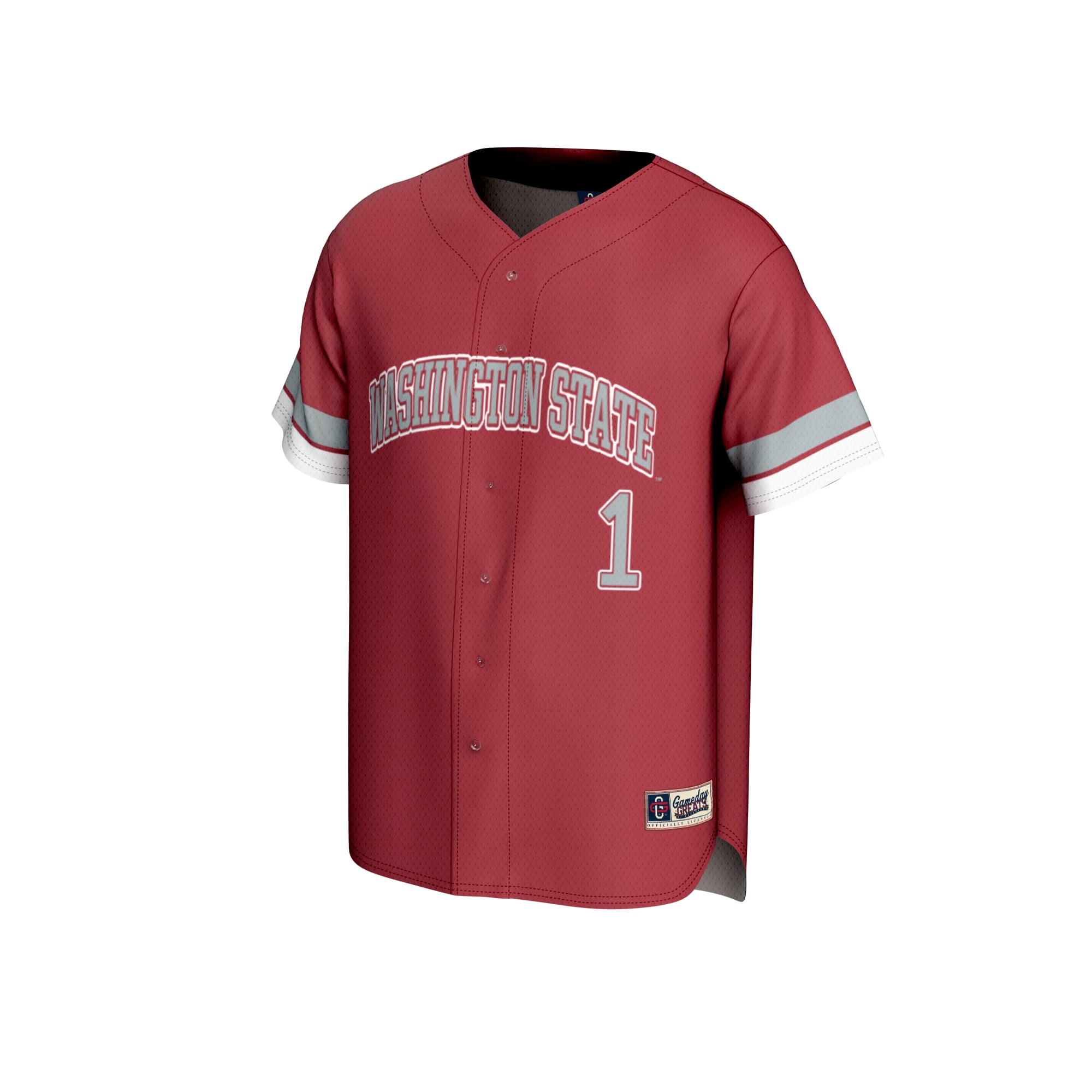 #1 Washington State Cougars Unisex Lightweight Collegiate Baseball Fashion Jersey - front view
