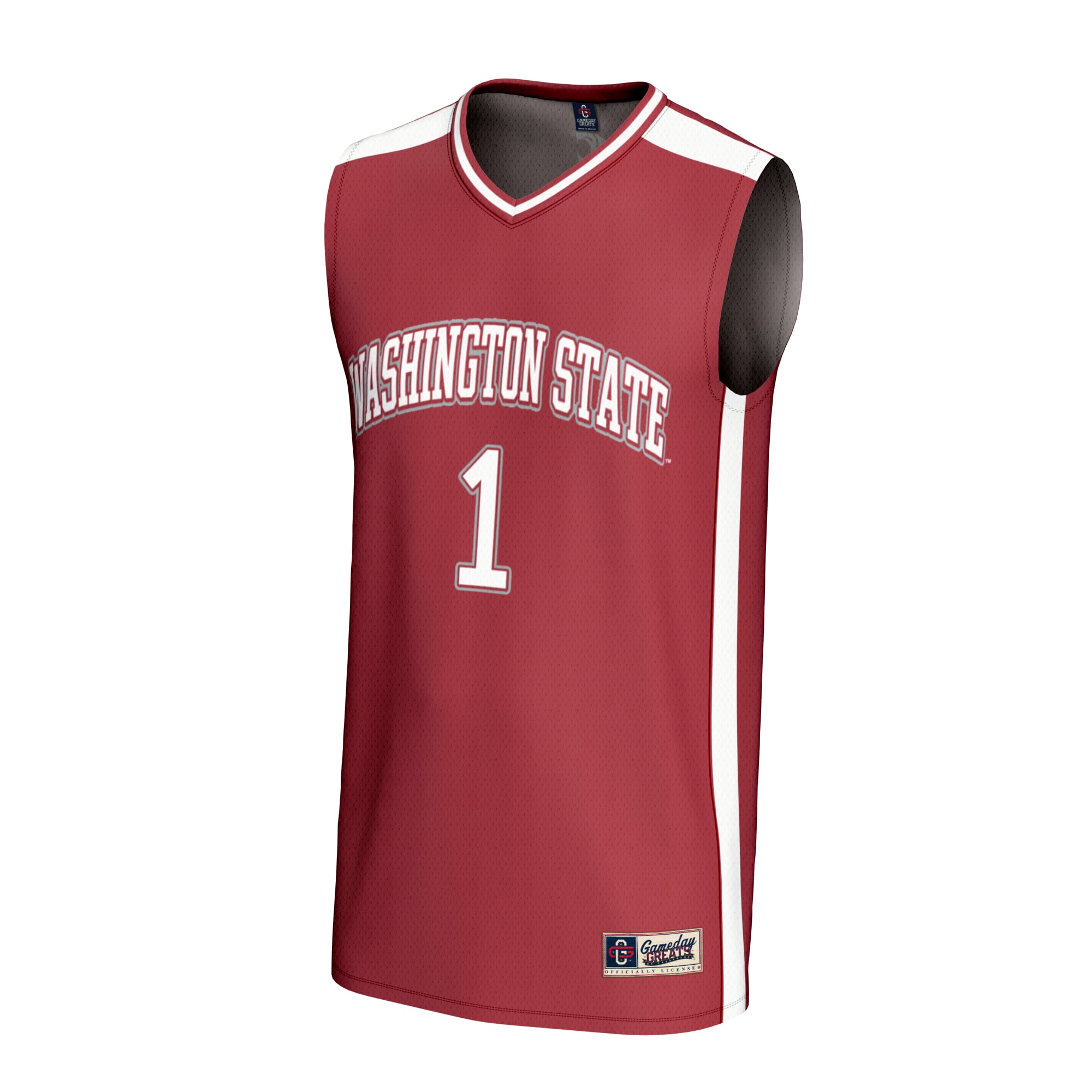 #1 Washington State Cougars Unisex Lightweight Collegiate Basketball Fashion Jersey - front view