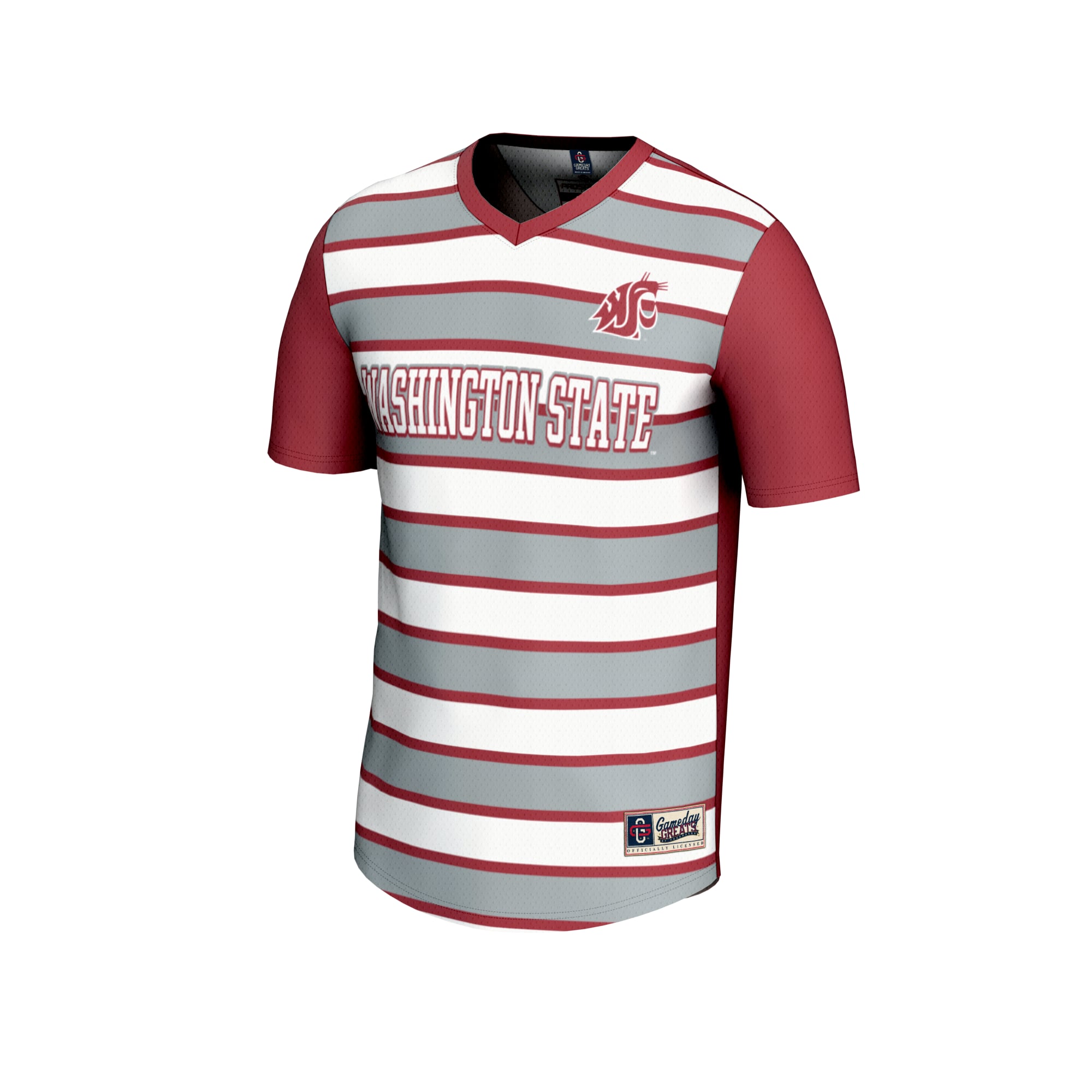 #1 Washington State Cougars Unisex Lightweight Soccer Fashion Jersey Crimson - front view