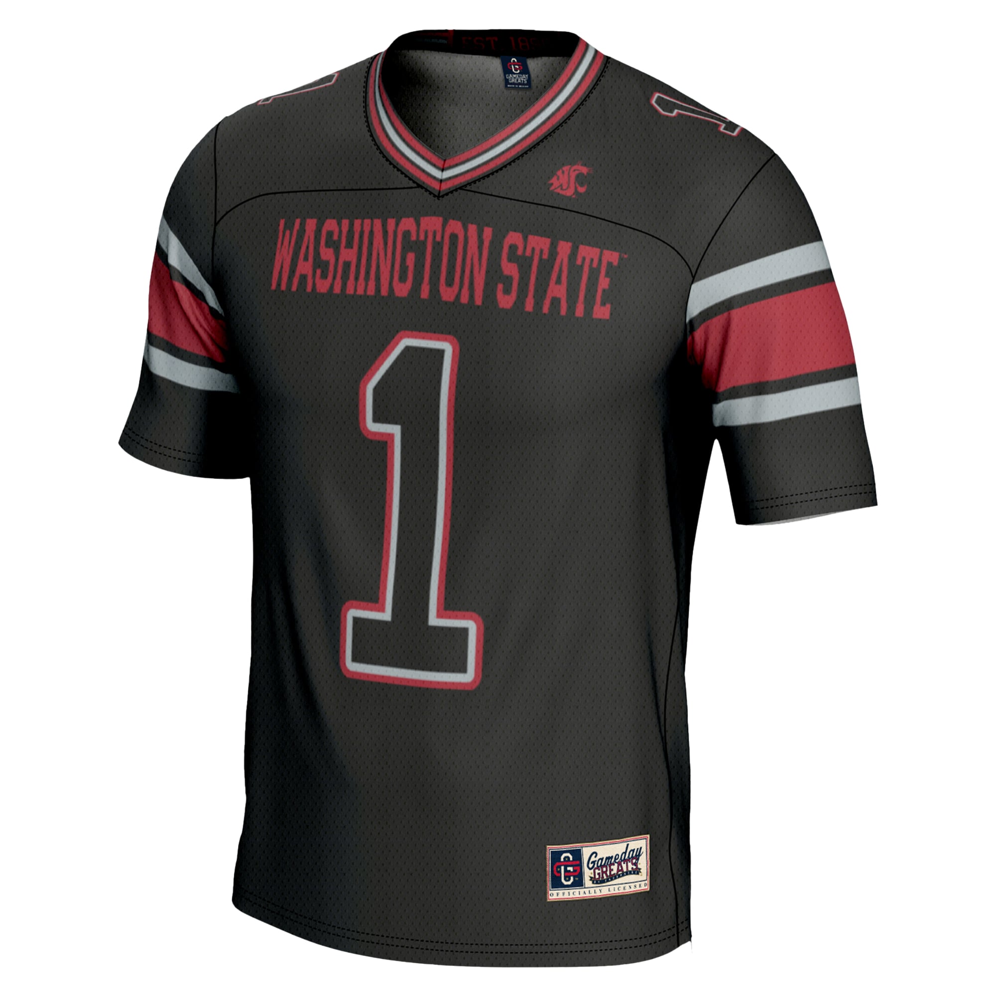 #1 Washington State Cougars Youth Endzone Football Jersey Black - back view