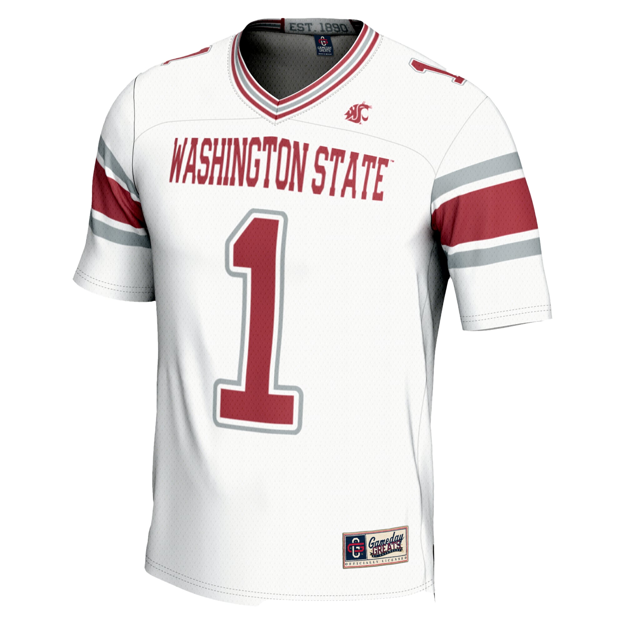 #1 Washington State Cougars Youth Endzone Football Jersey White - back view
