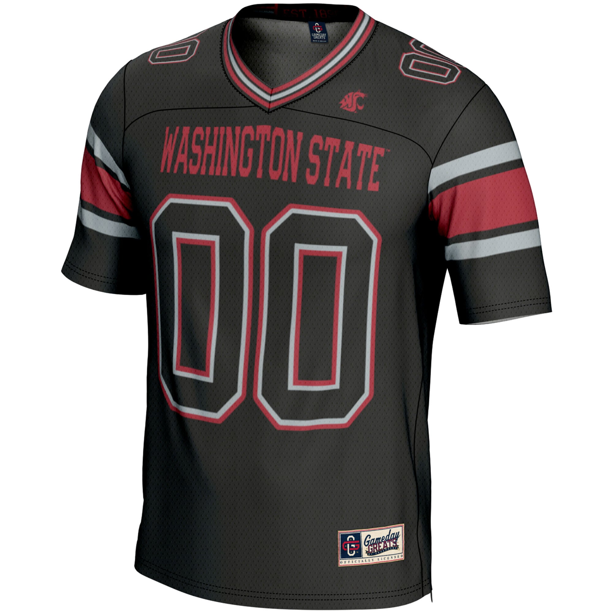 Washington State Cougars Youth Football Jersey Black - front view