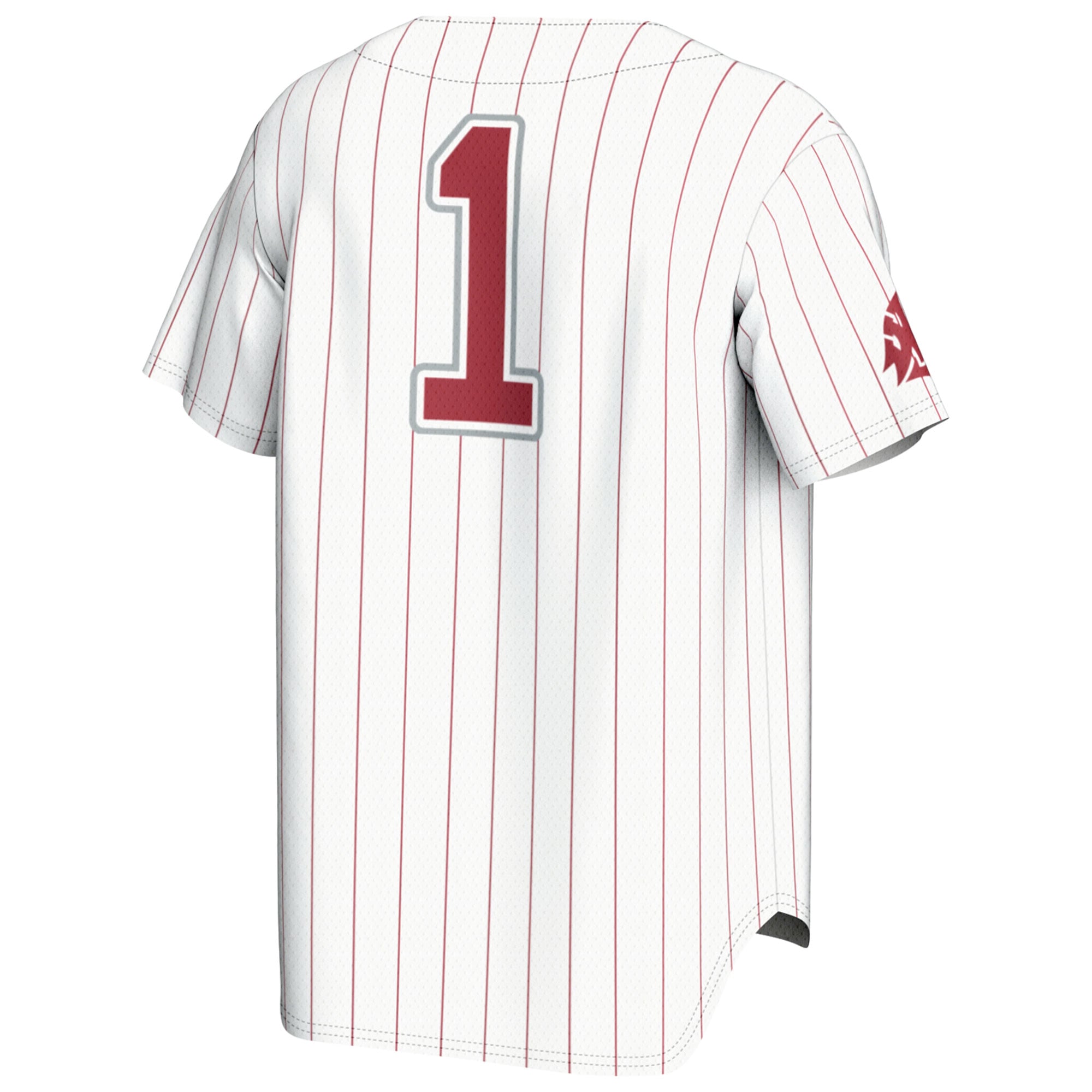 #1 Washington State Cougars Youth Lightweight Baseball Fashion Jersey - White - back view