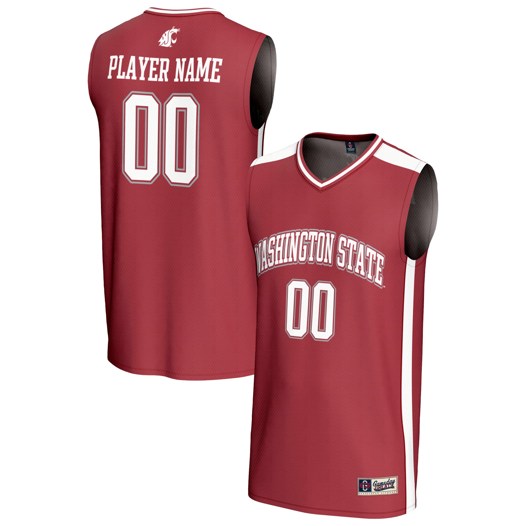 Washington State Cougars Youth Lightweight Women's Basketball Fashion Jersey - front and back view