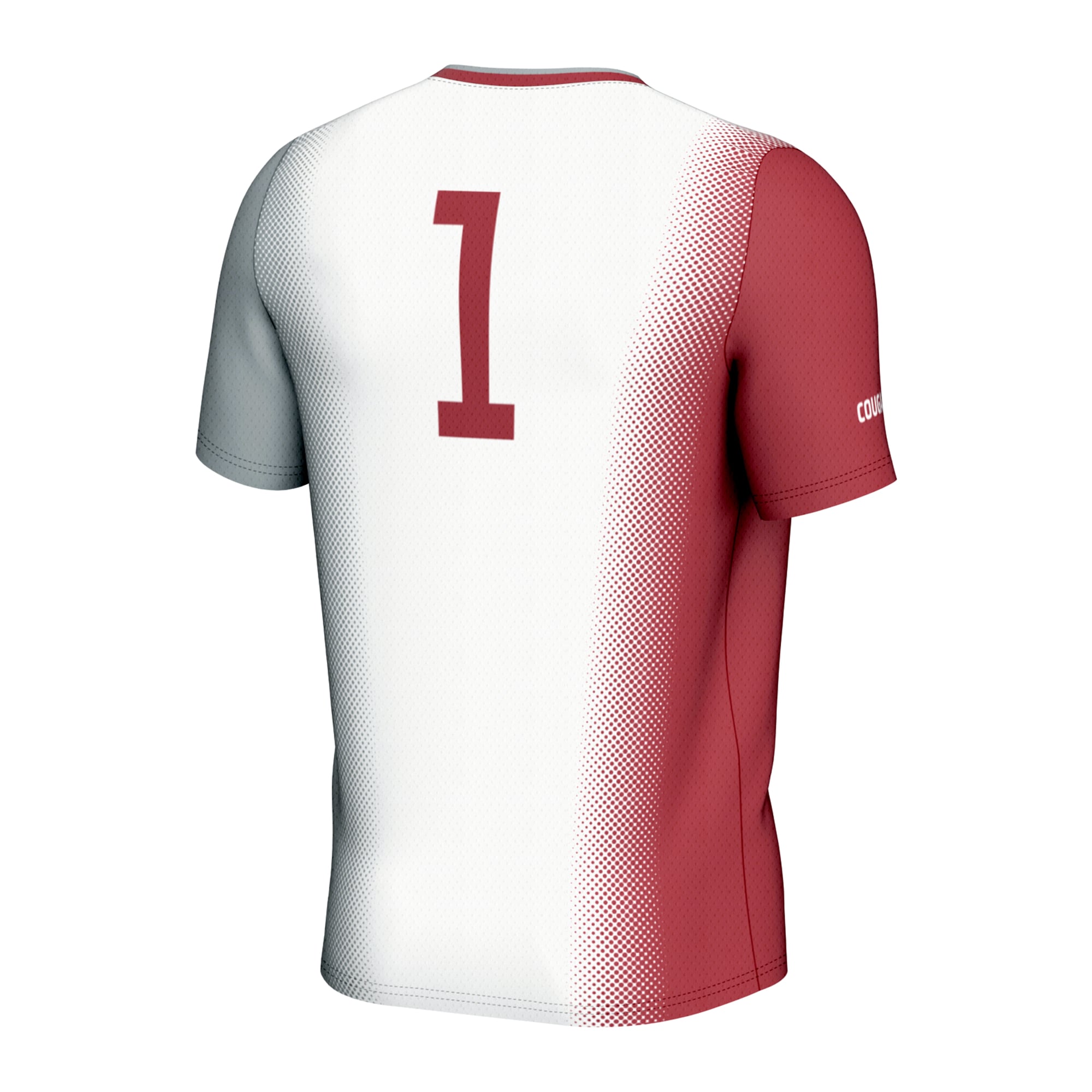#1 Washington State Cougars Youth Lightweight Women's Soccer Jersey White - back view