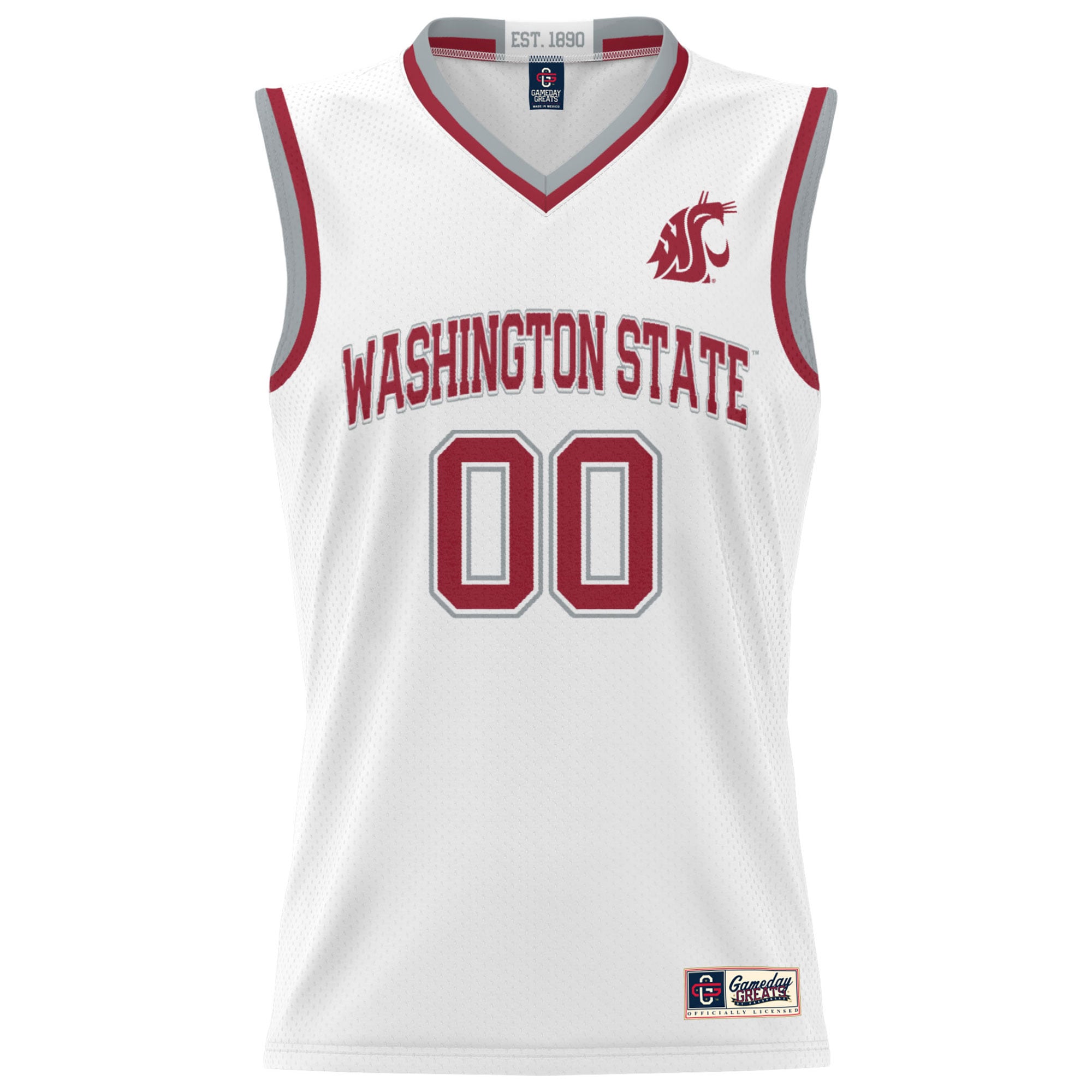 Washington State Cougars Youth Men's Basketball Jersey White - front view