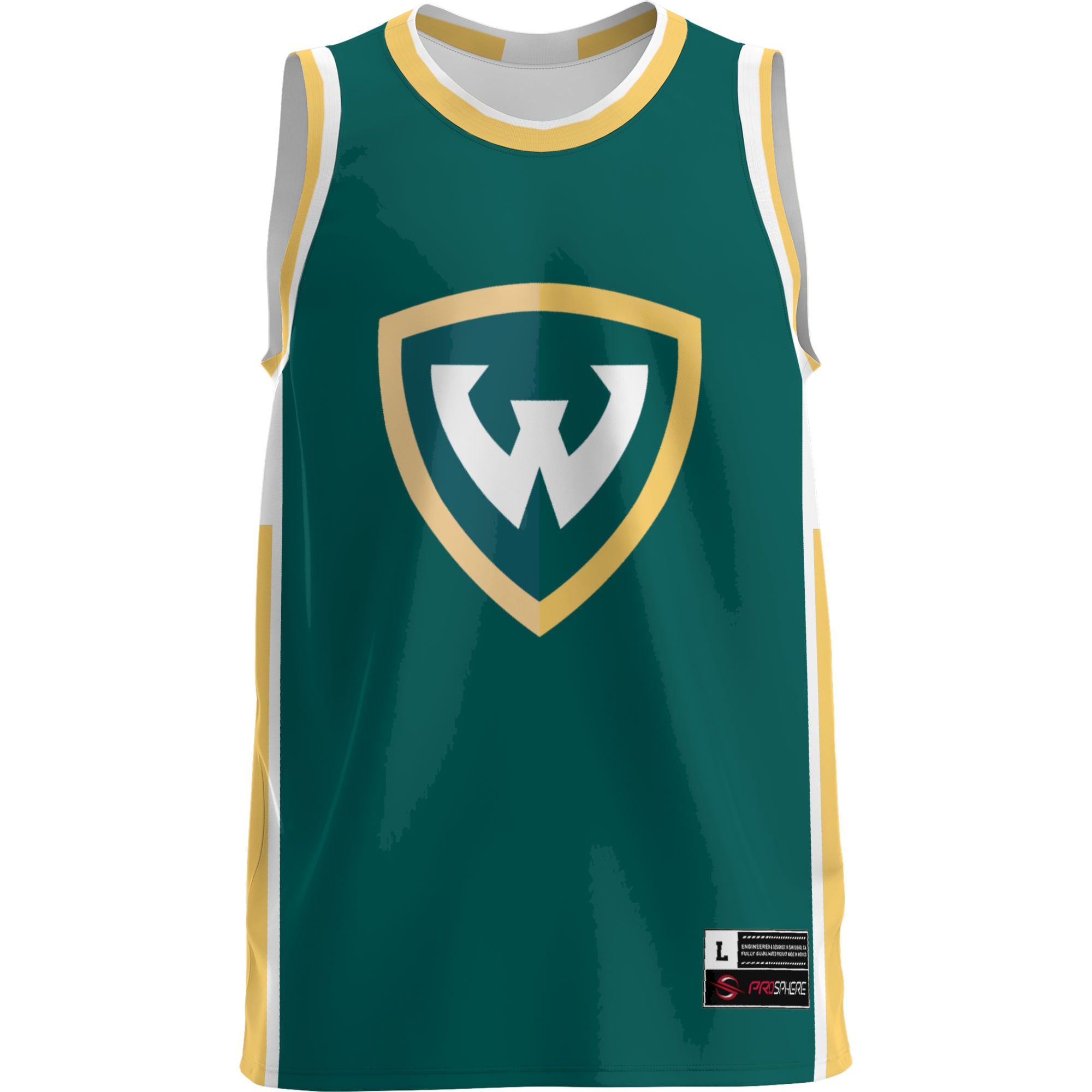 Wayne State Wildcats Lightweight Basketball Jersey Green - front view