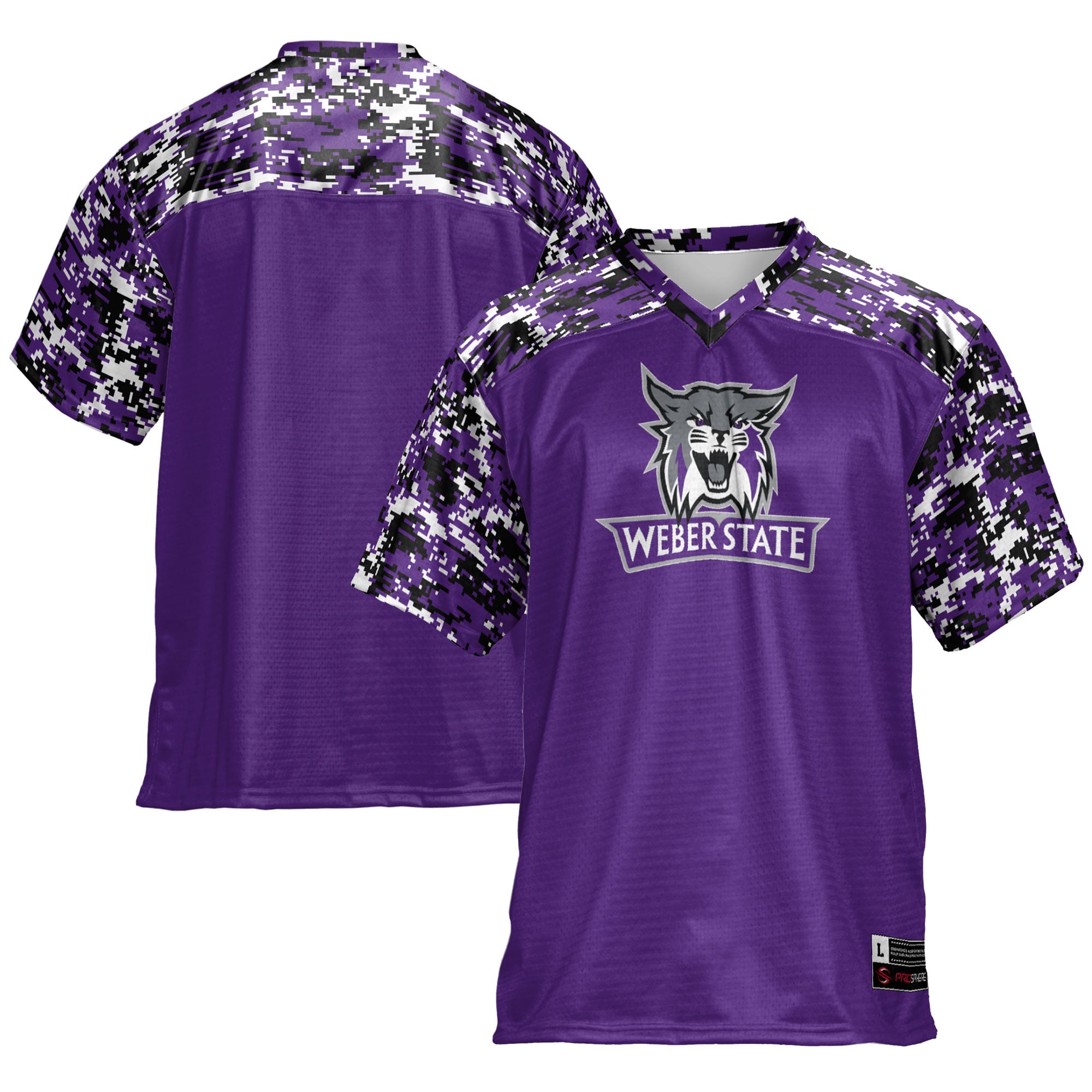 Weber State Wildcats Football Jersey Purple - front and back view