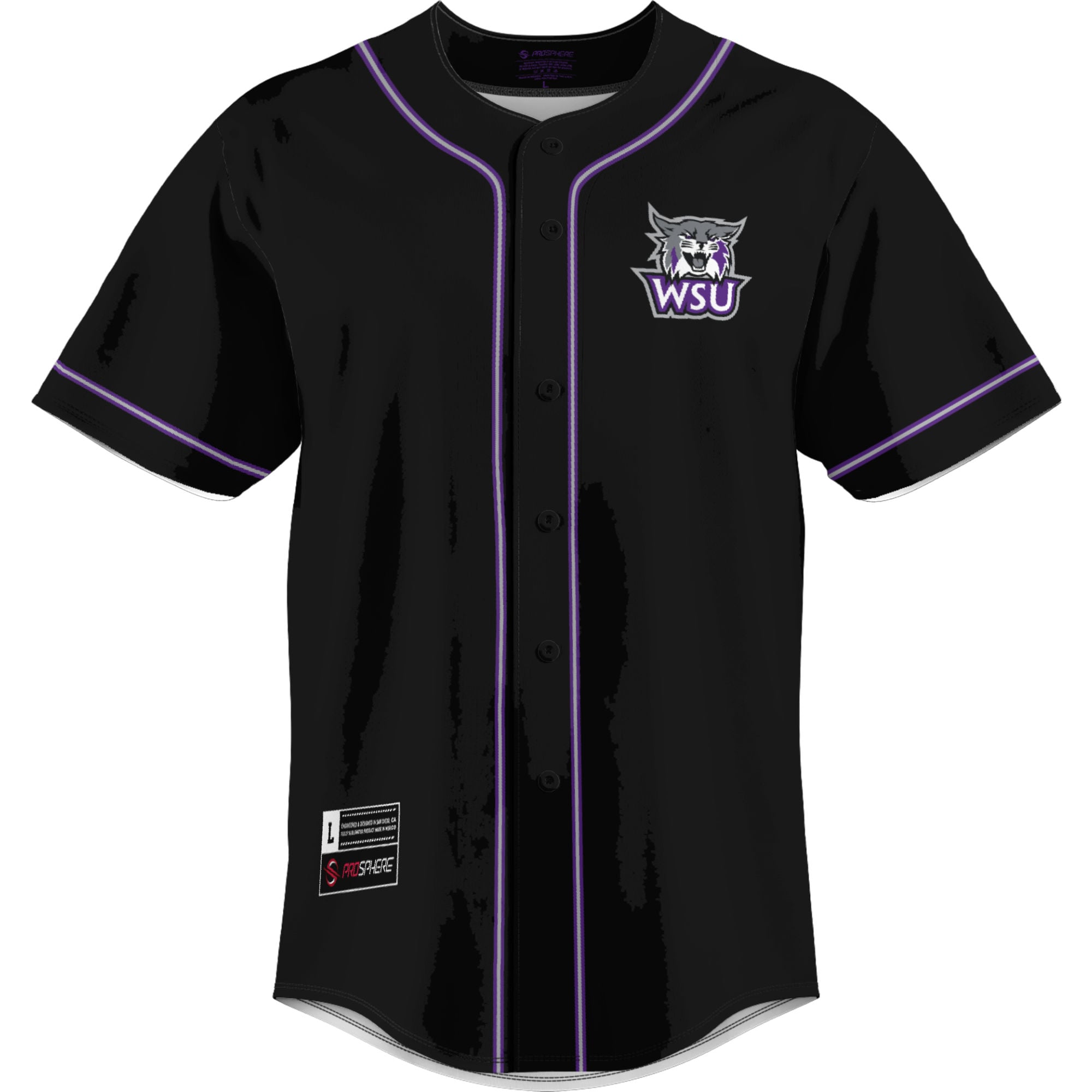 Weber State Wildcats Lightweight Baseball Jersey Purple - front view