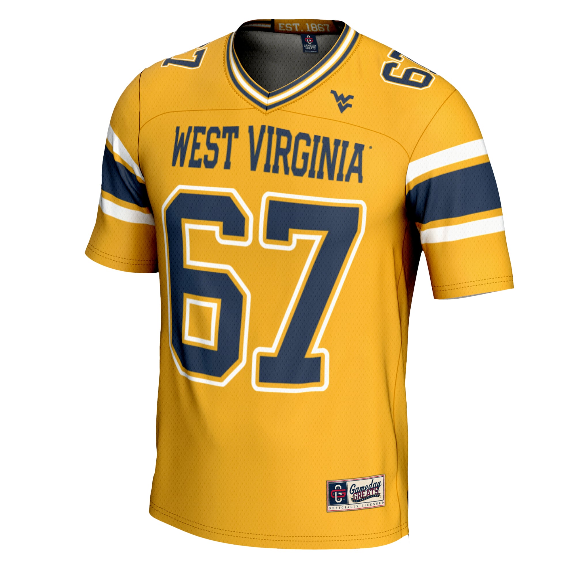 #1 West Virginia Mountaineers Football Jersey Cardinal - front view