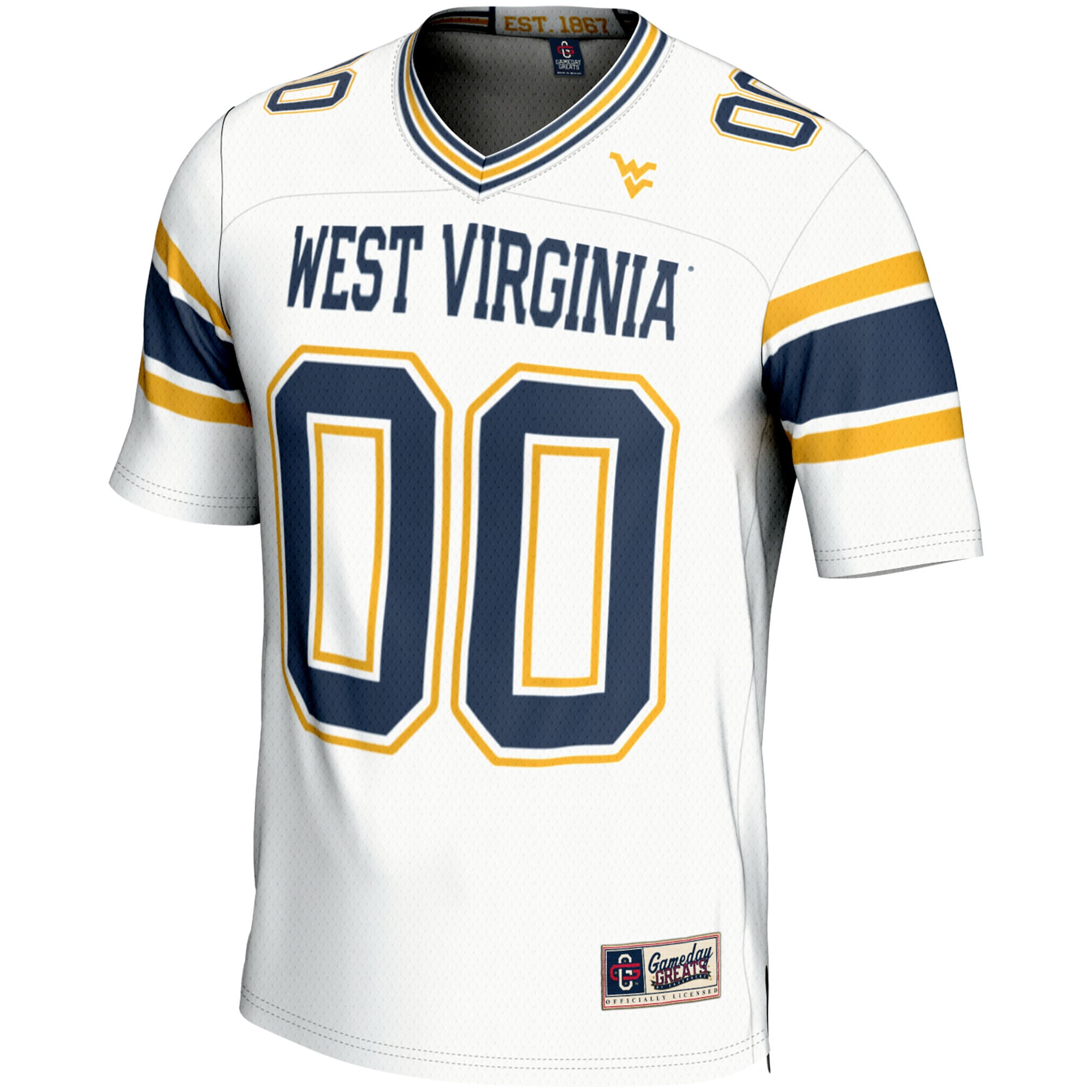 West Virginia Mountaineers Football Jersey White - front view