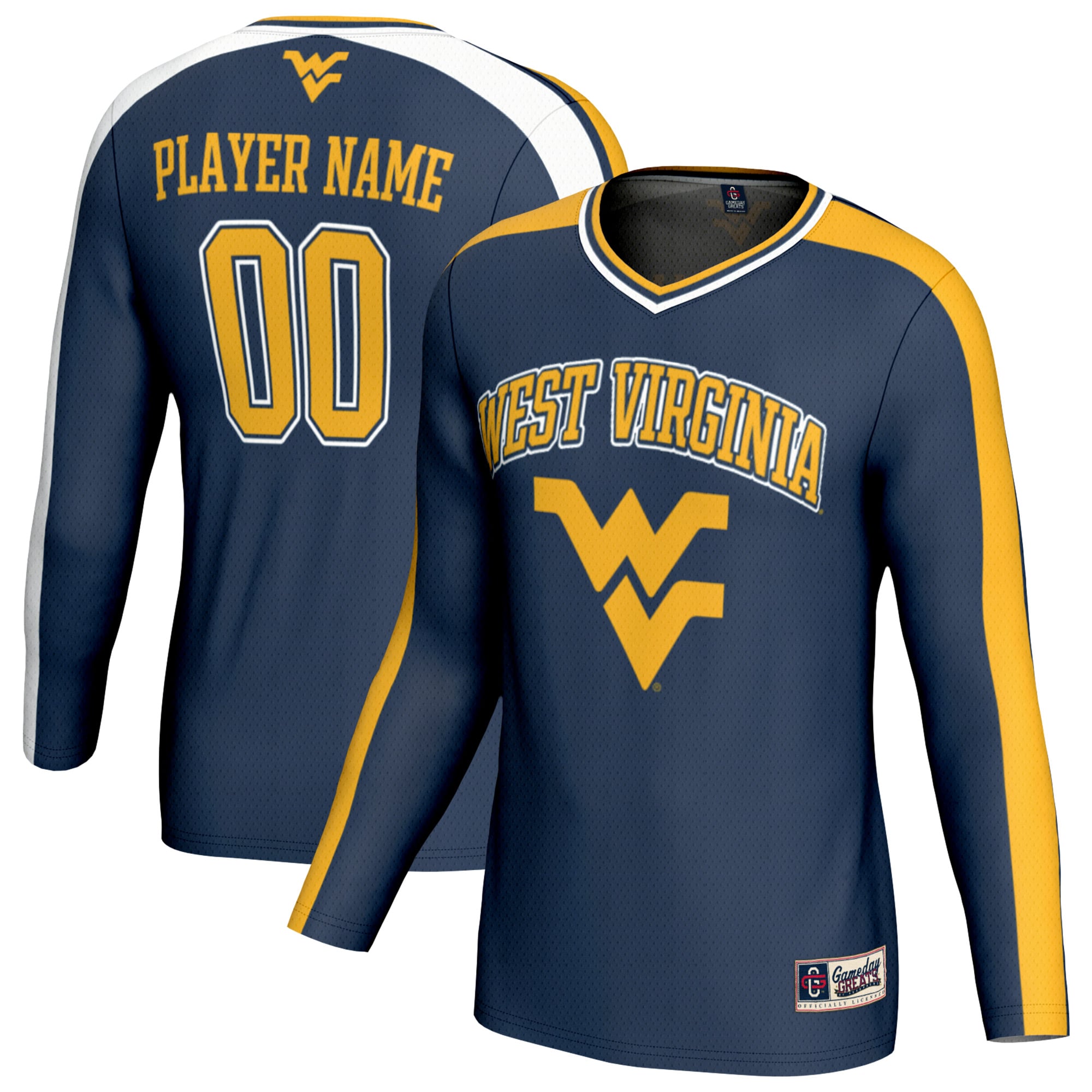 West Virginia Mountaineers Unisex Collegiate Women's Volleyball Lightweight - front and back view