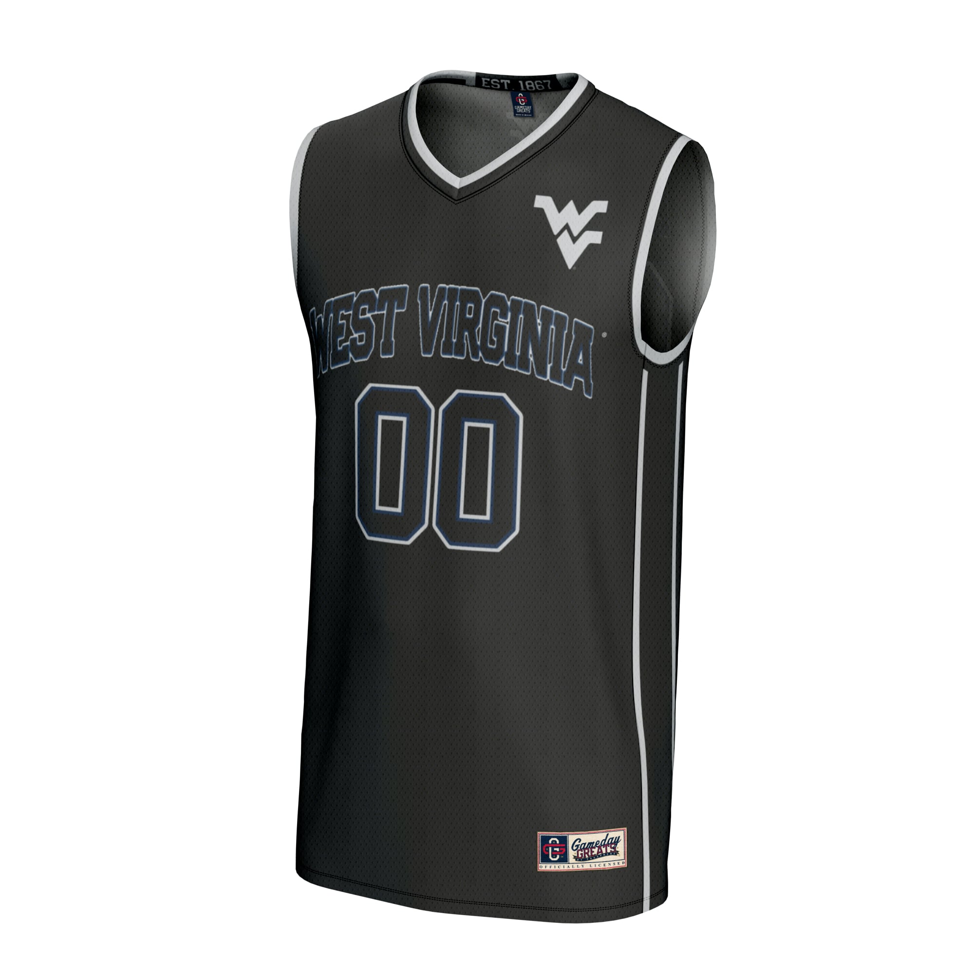 West Virginia Mountaineers Unisex Lightweight Collegiate Men's Basketball Fashion - front view