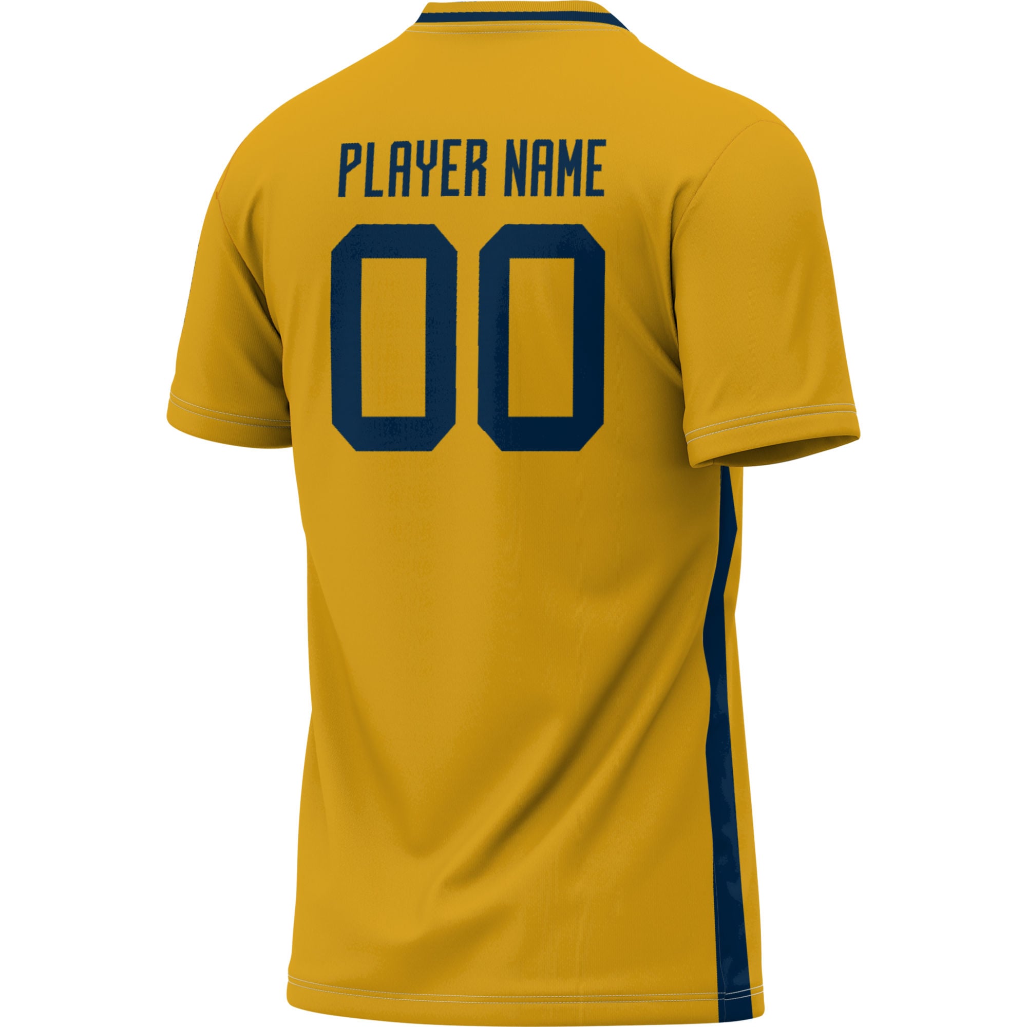 West Virginia Mountaineers Unisex Lightweight Soccer Jersey Gold - back view
