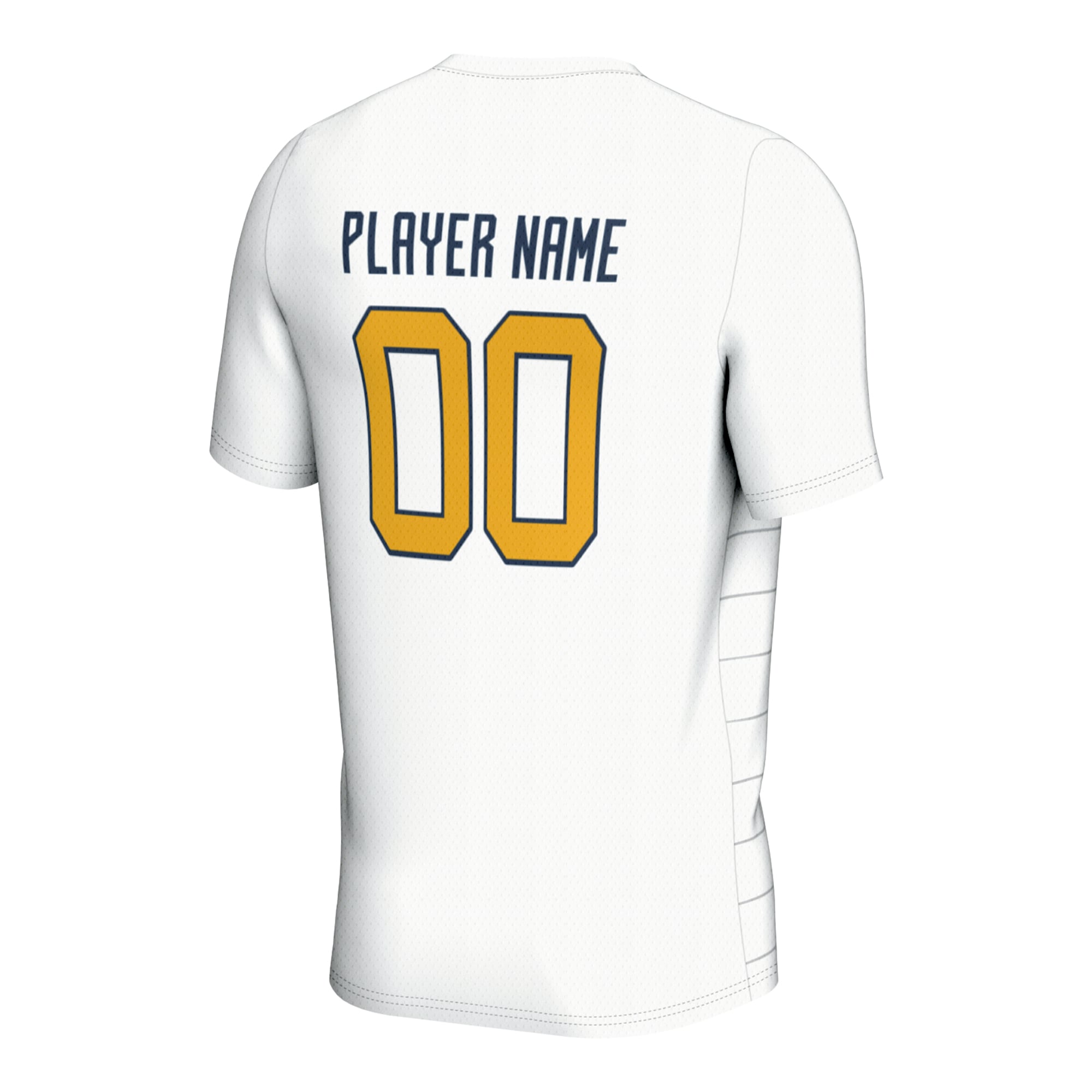 West Virginia Mountaineers Unisex Lightweight Soccer Jersey White - back view