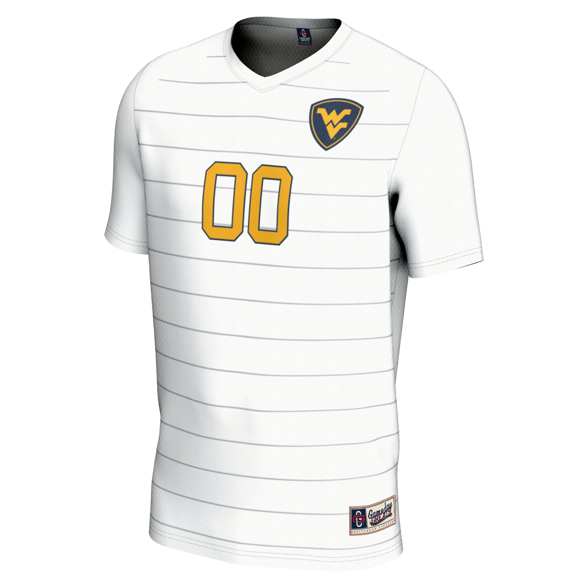West Virginia Mountaineers Unisex Lightweight Soccer Jersey White - front view