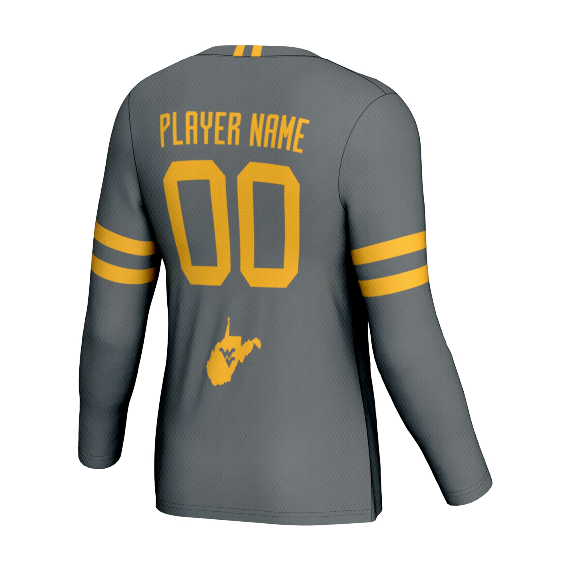 West Virginia Mountaineers Unisex Lightweight Volleyball Jersey Gray - back view