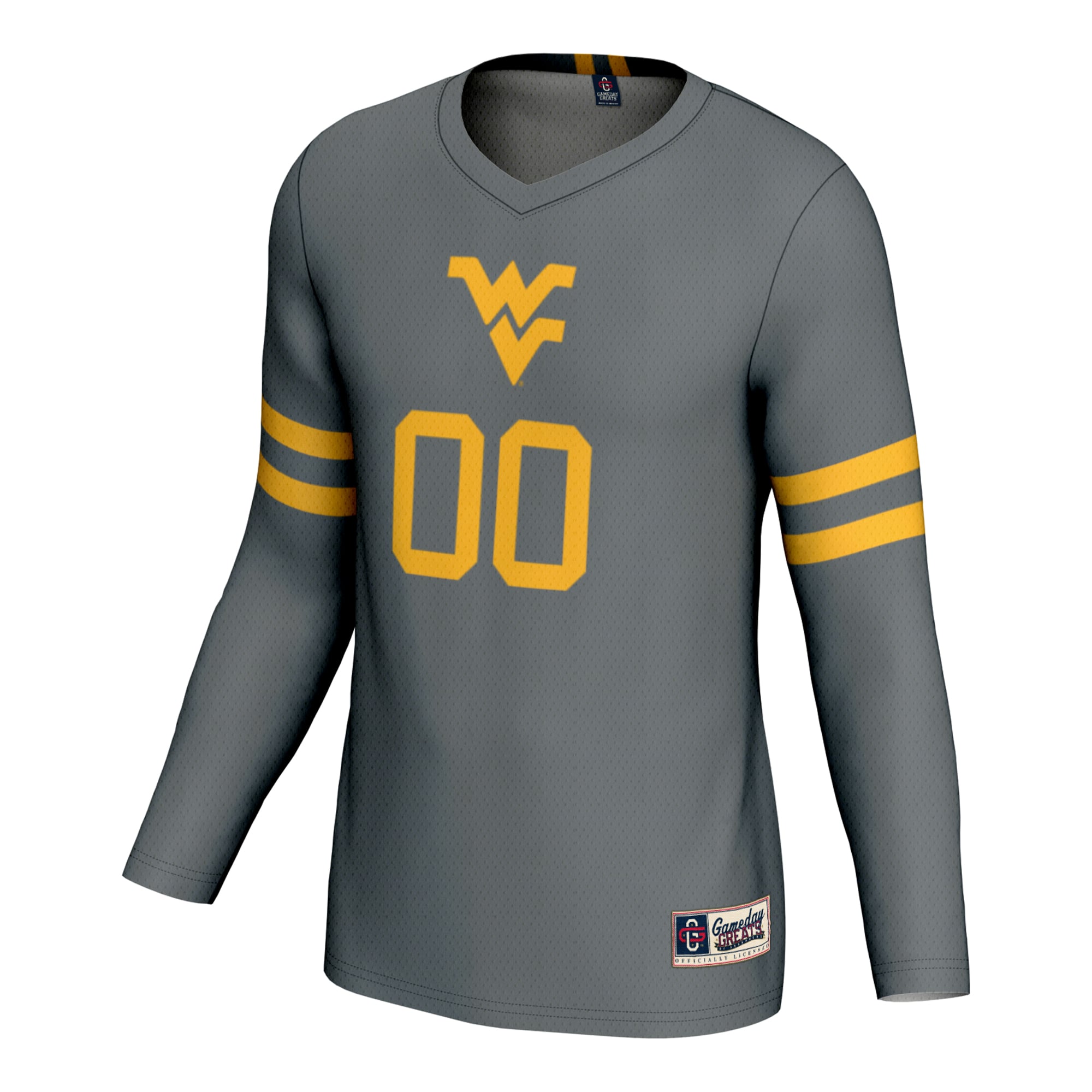 West Virginia Mountaineers Unisex Lightweight Volleyball Jersey Gray - front view