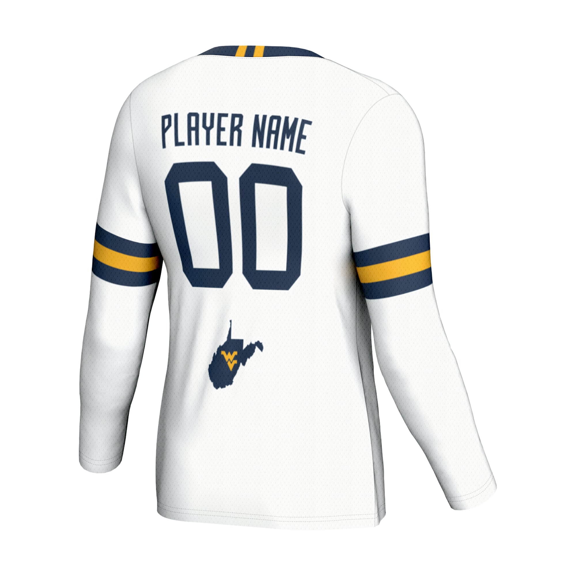 West Virginia Mountaineers Unisex Lightweight Volleyball Jersey White - back view