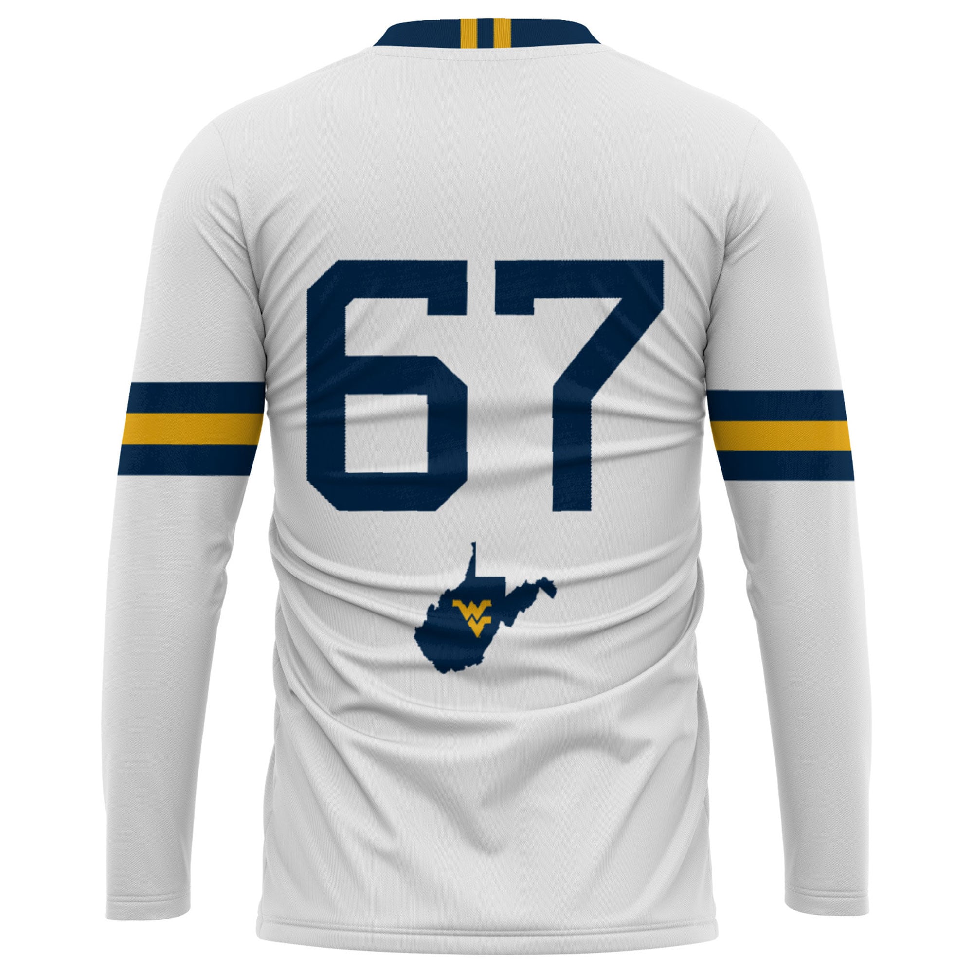 #1 West Virginia Mountaineers Unisex Lightweight Volleyball Jersey White - back view
