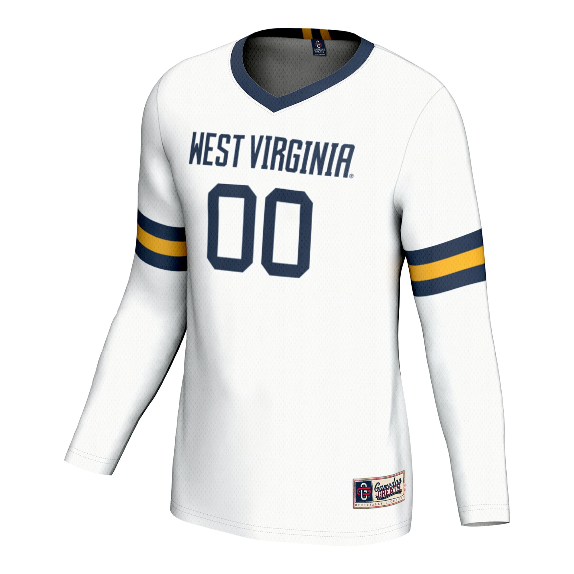 West Virginia Mountaineers Unisex Lightweight Volleyball Jersey White - front view