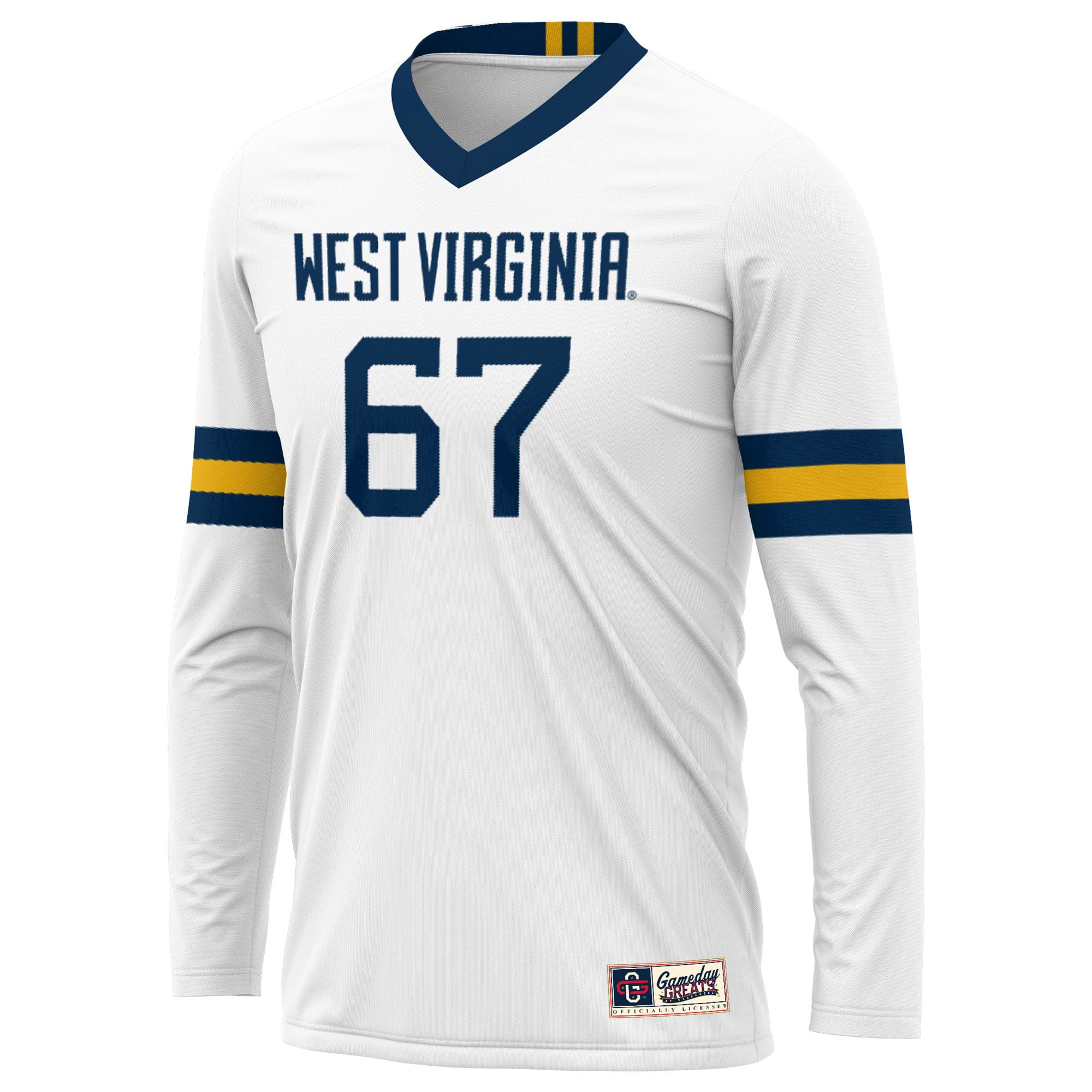 #1 West Virginia Mountaineers Unisex Lightweight Volleyball Jersey White - front view