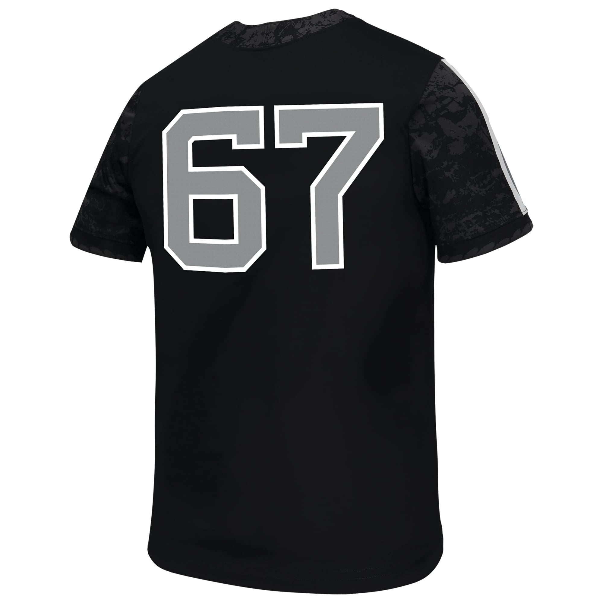 #67 West Virginia Mountaineers Youth Jersey Black - back view