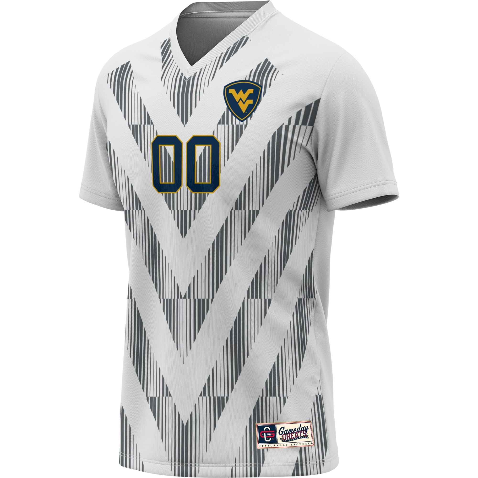 West Virginia Mountaineers Youth Lightweight Soccer Jersey White - front view