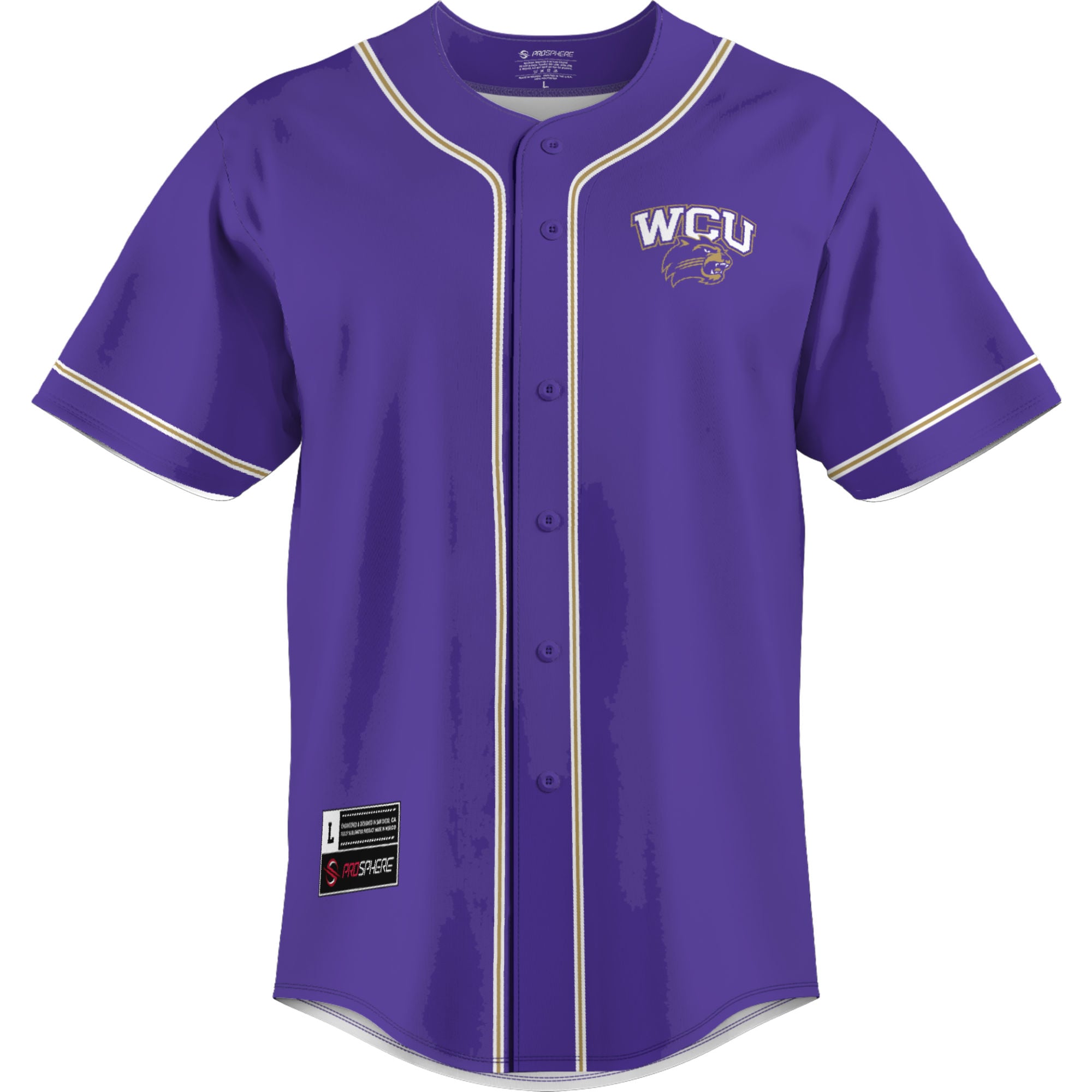 Western Carolina Catamounts Lightweight Baseball Jersey Purple - front view