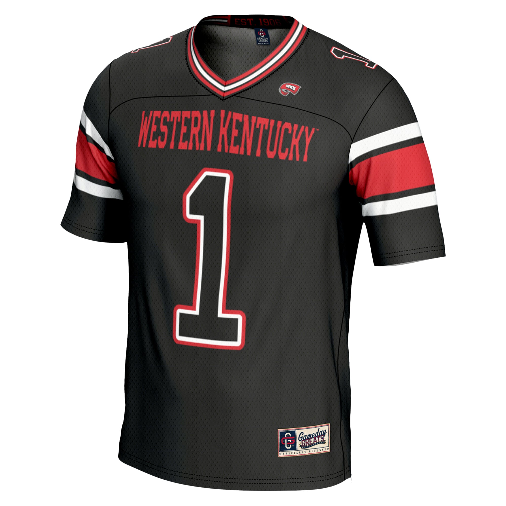 #1 Western Kentucky Hilltoppers Endzone Football Jersey Black - back view
