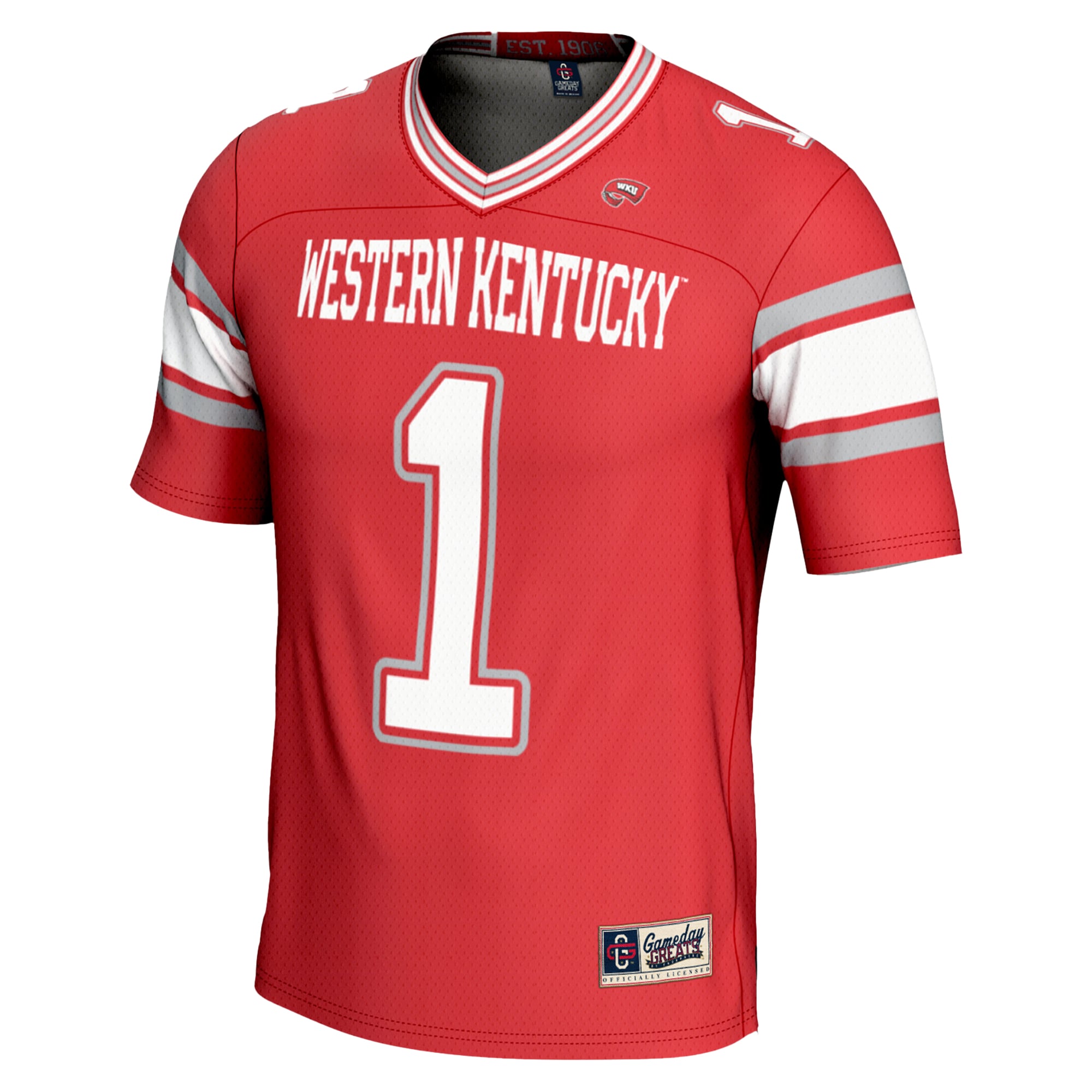 #1 Western Kentucky Hilltoppers Endzone Football Jersey Red - back view
