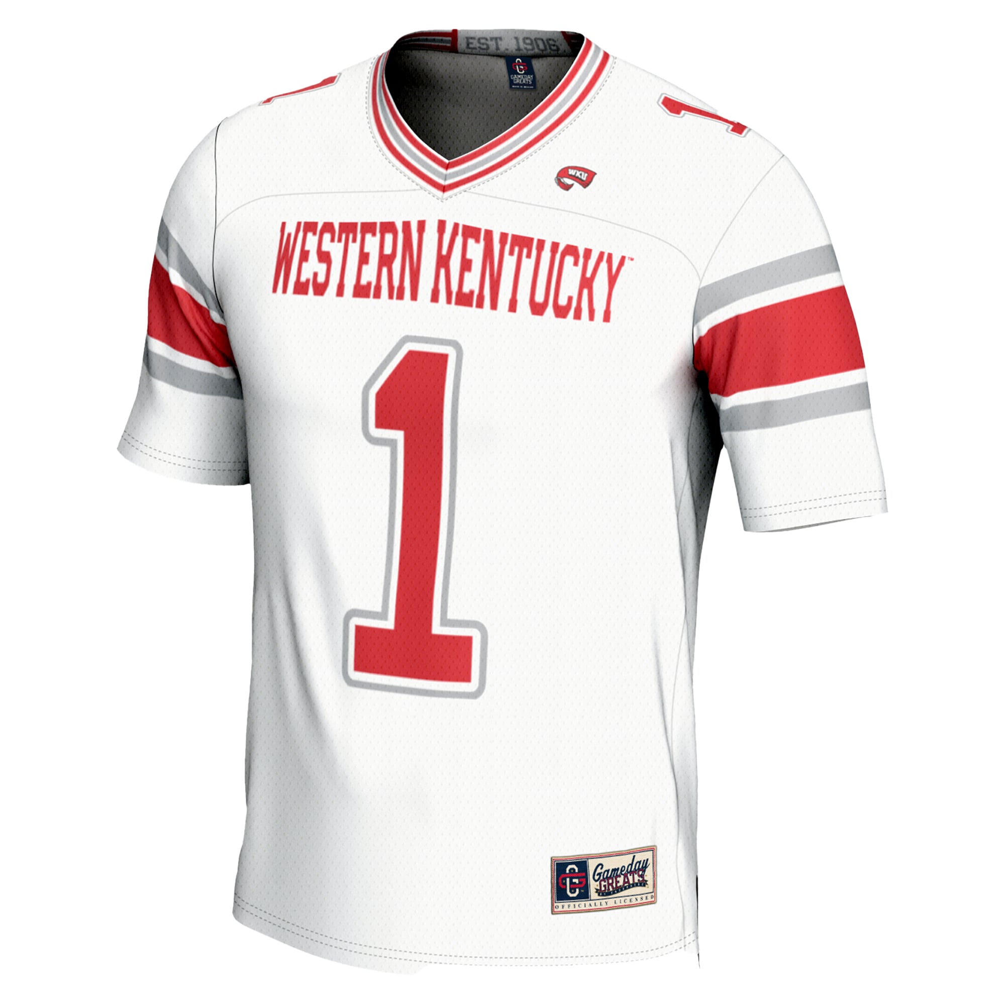 #1 Western Kentucky Hilltoppers Endzone Football Jersey White - back view