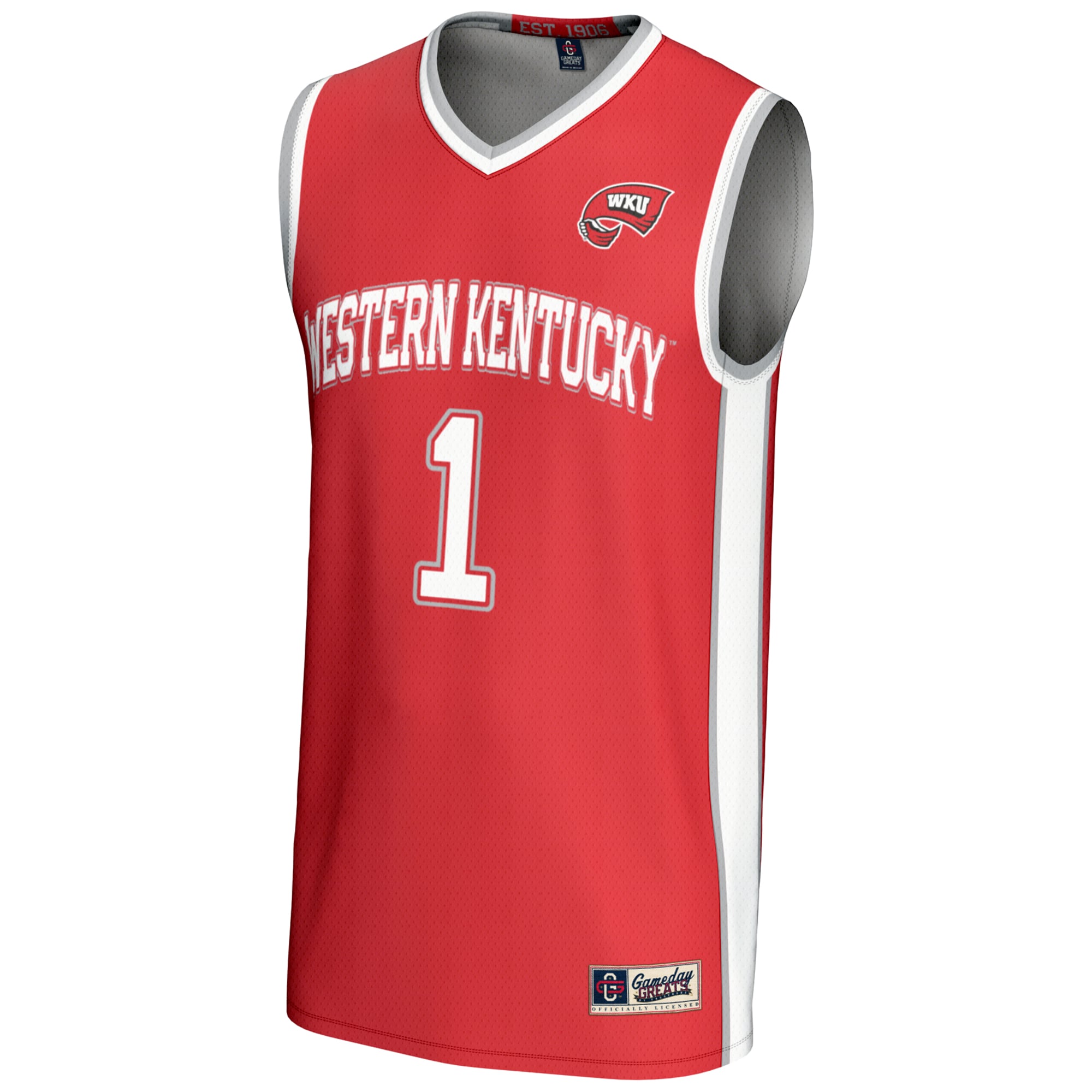 #1 Western Kentucky Hilltoppers Lightweight Basketball Jersey Red - front view