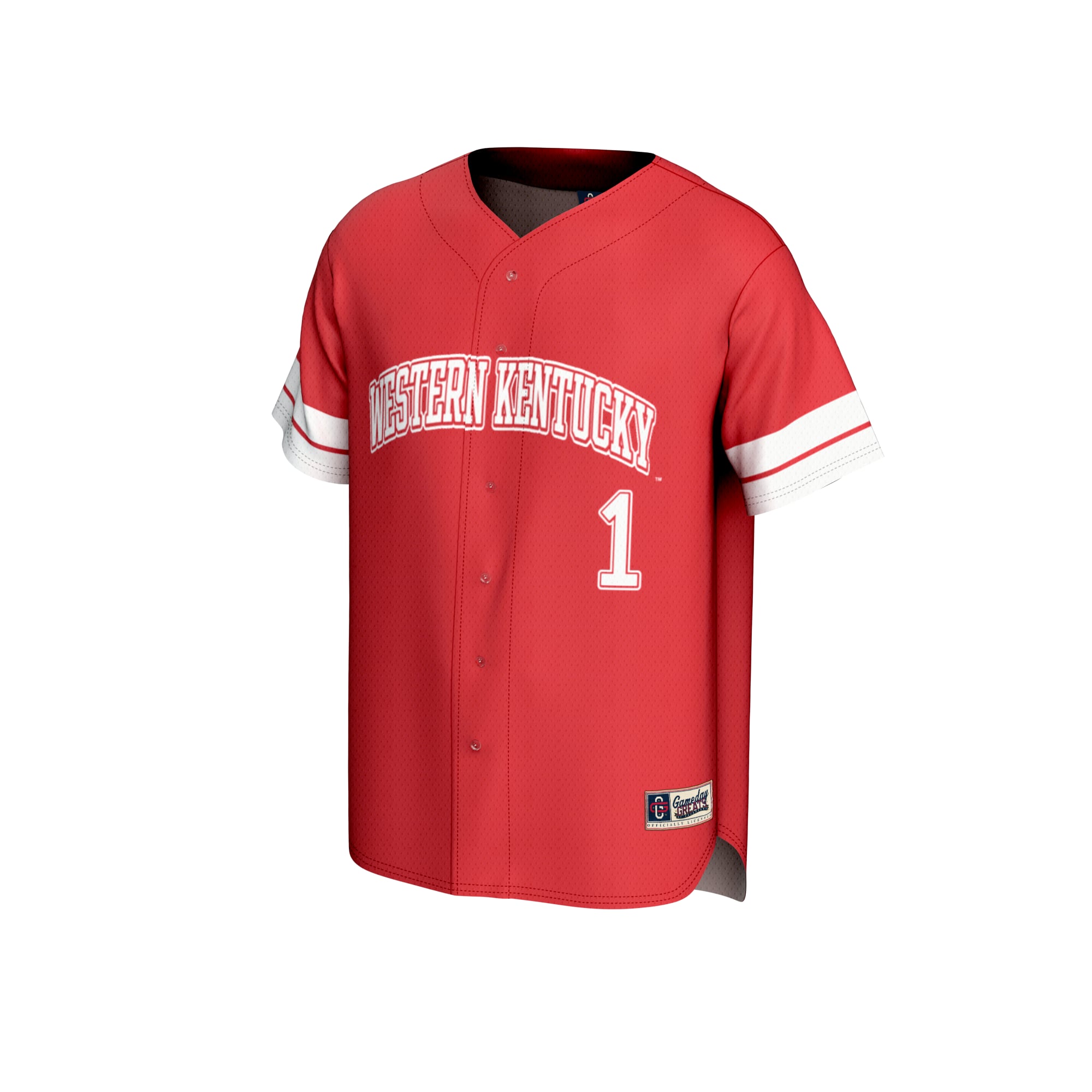 #1 Western Kentucky Hilltoppers Unisex Lightweight Collegiate Baseball Fashion Jersey - front view