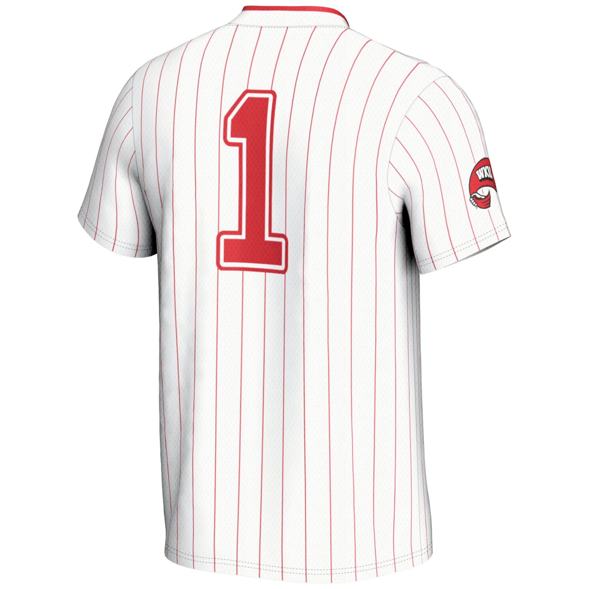 #1 Western Kentucky Hilltoppers Youth Lightweight Softball Jersey White - back view