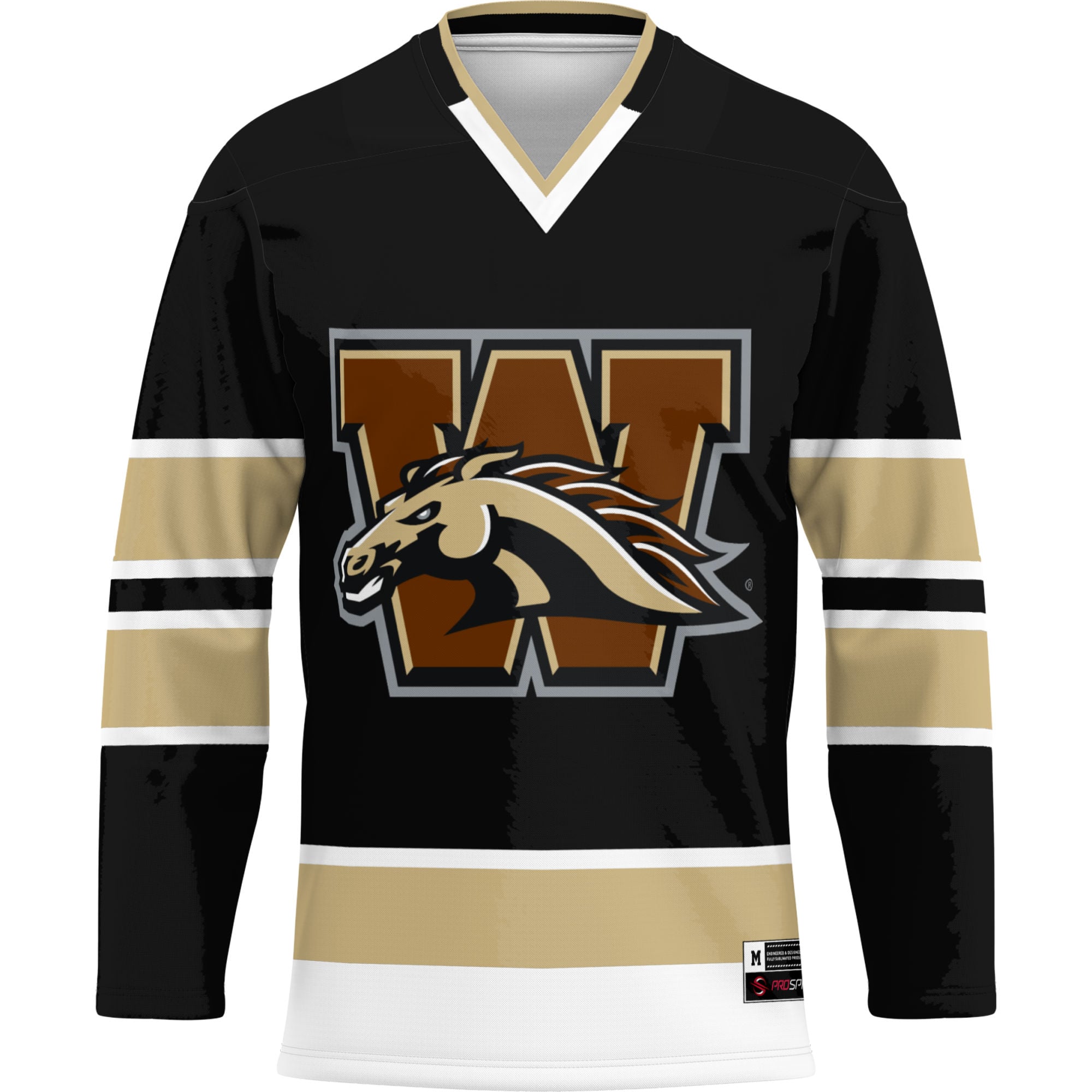 Western Michigan Broncos Hockey Jersey Black - front view