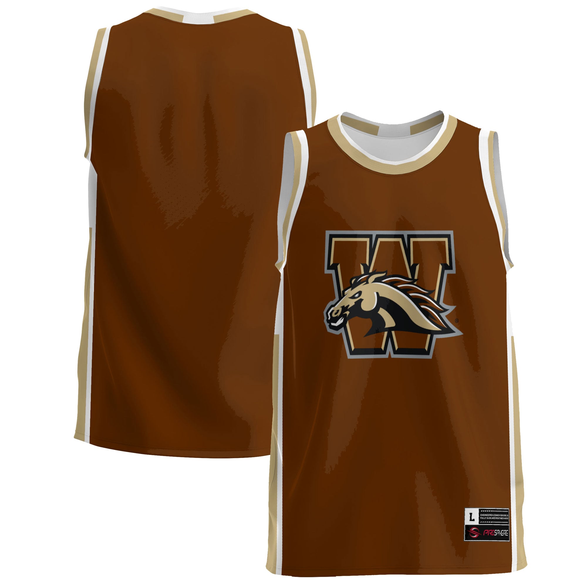 Western Michigan Broncos Lightweight Basketball Jersey Brown - front and back view