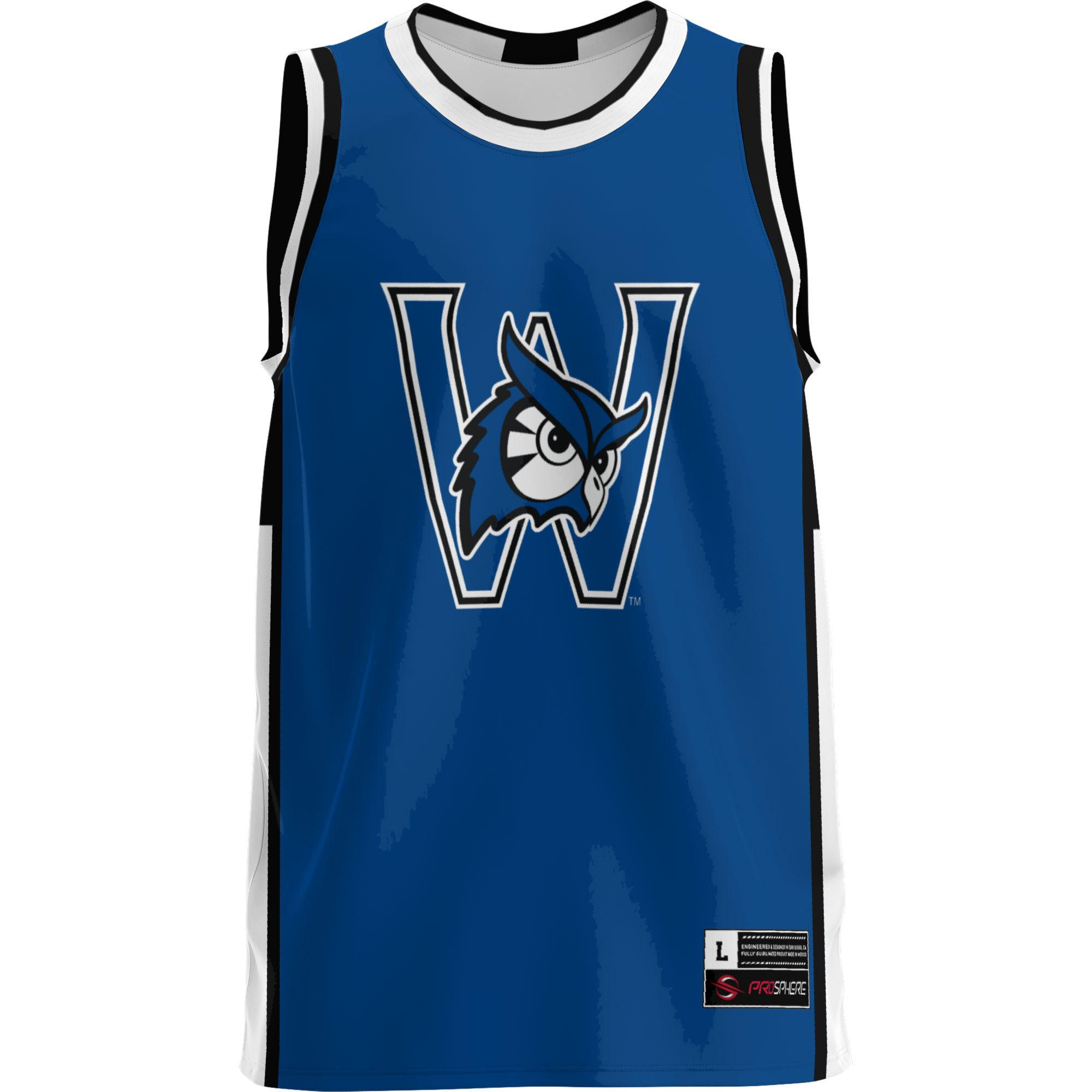 Westfield State Owls Lightweight Basketball Jersey Blue - front view