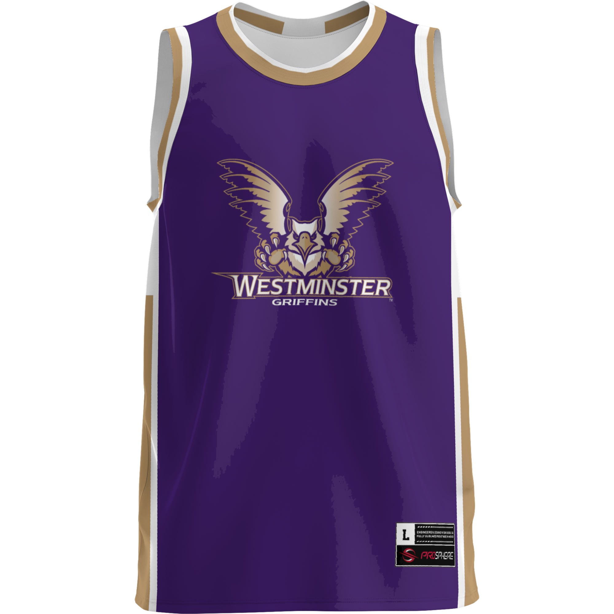 Westminster Griffins Lightweight Basketball Jersey Blue - front view