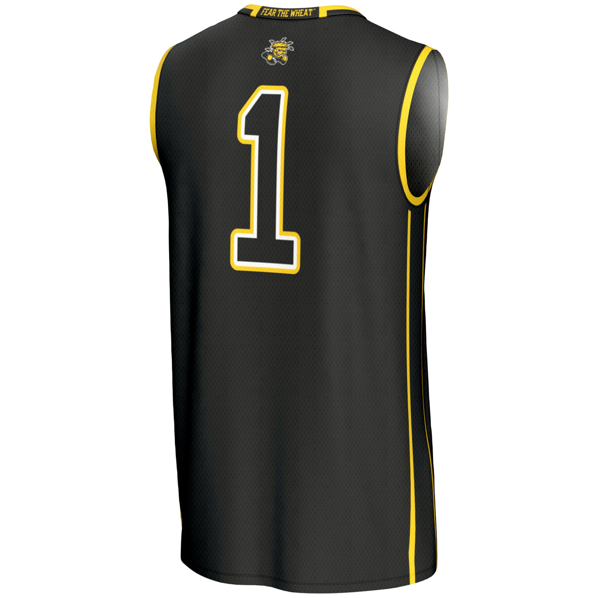 Wichita State Shockers Unisex #1 Basketball Jersey Black - back view