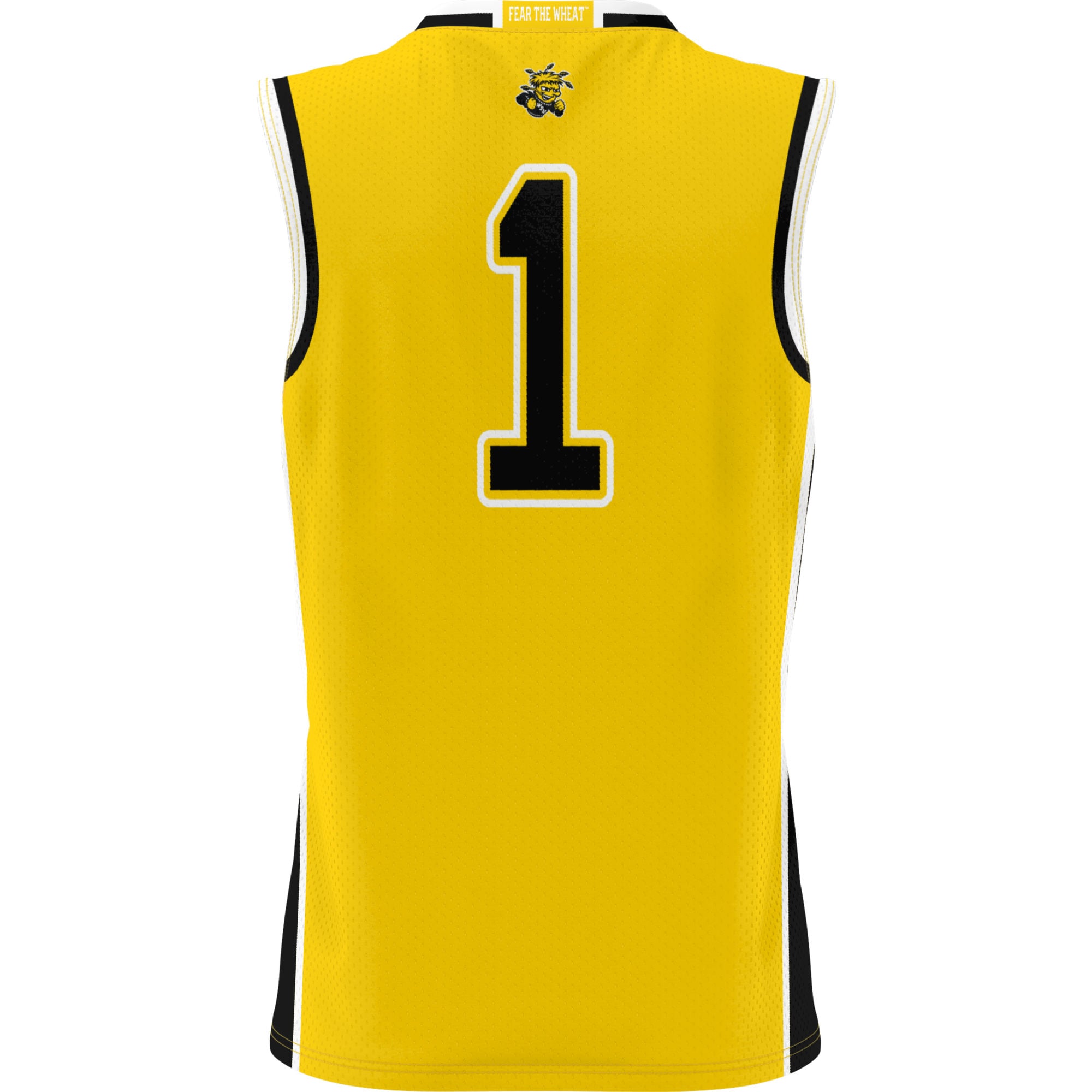 Wichita State Shockers Unisex #1 Basketball Jersey Yellow - back view